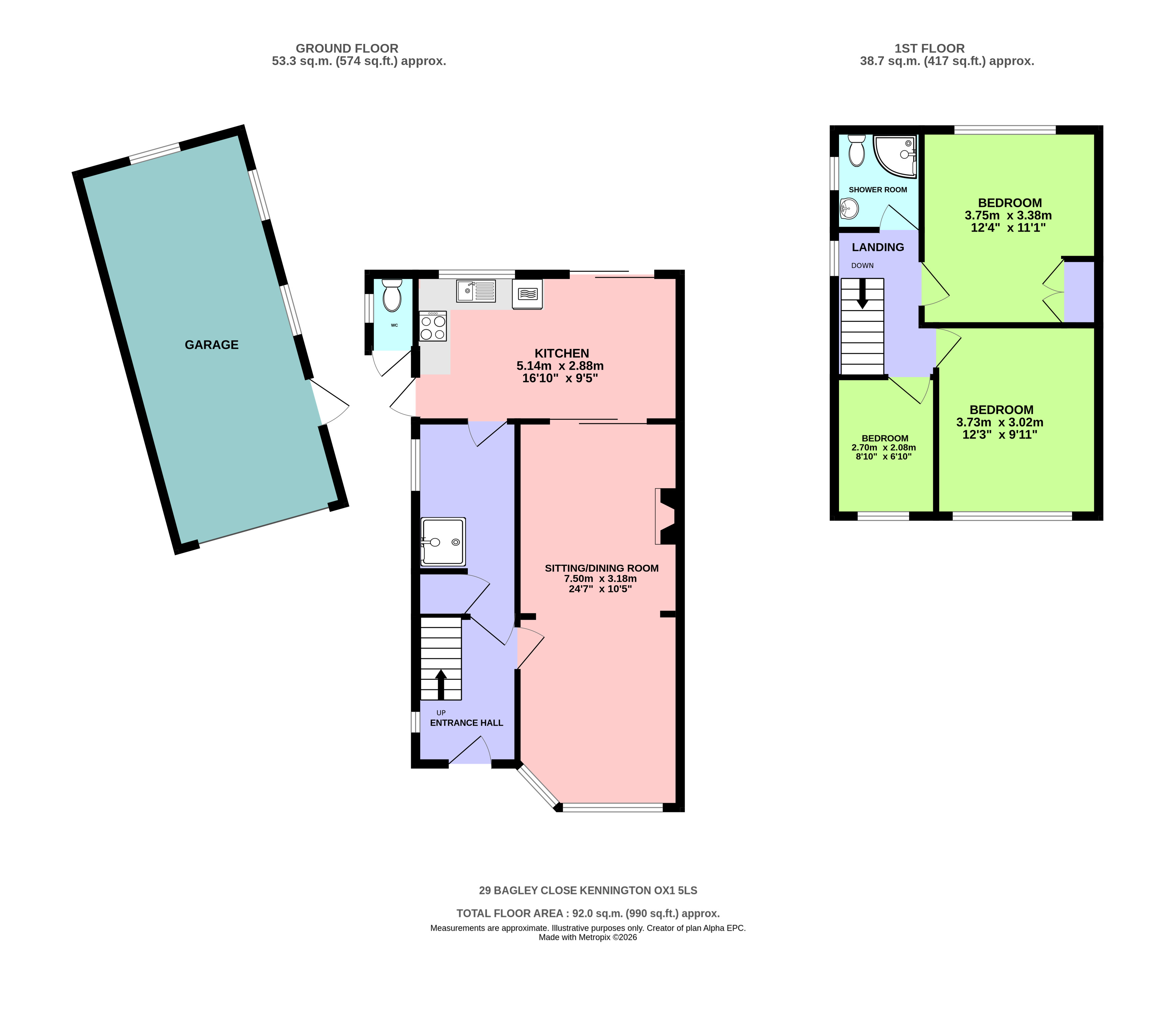 29, Bagley Close, Oxford floorplan