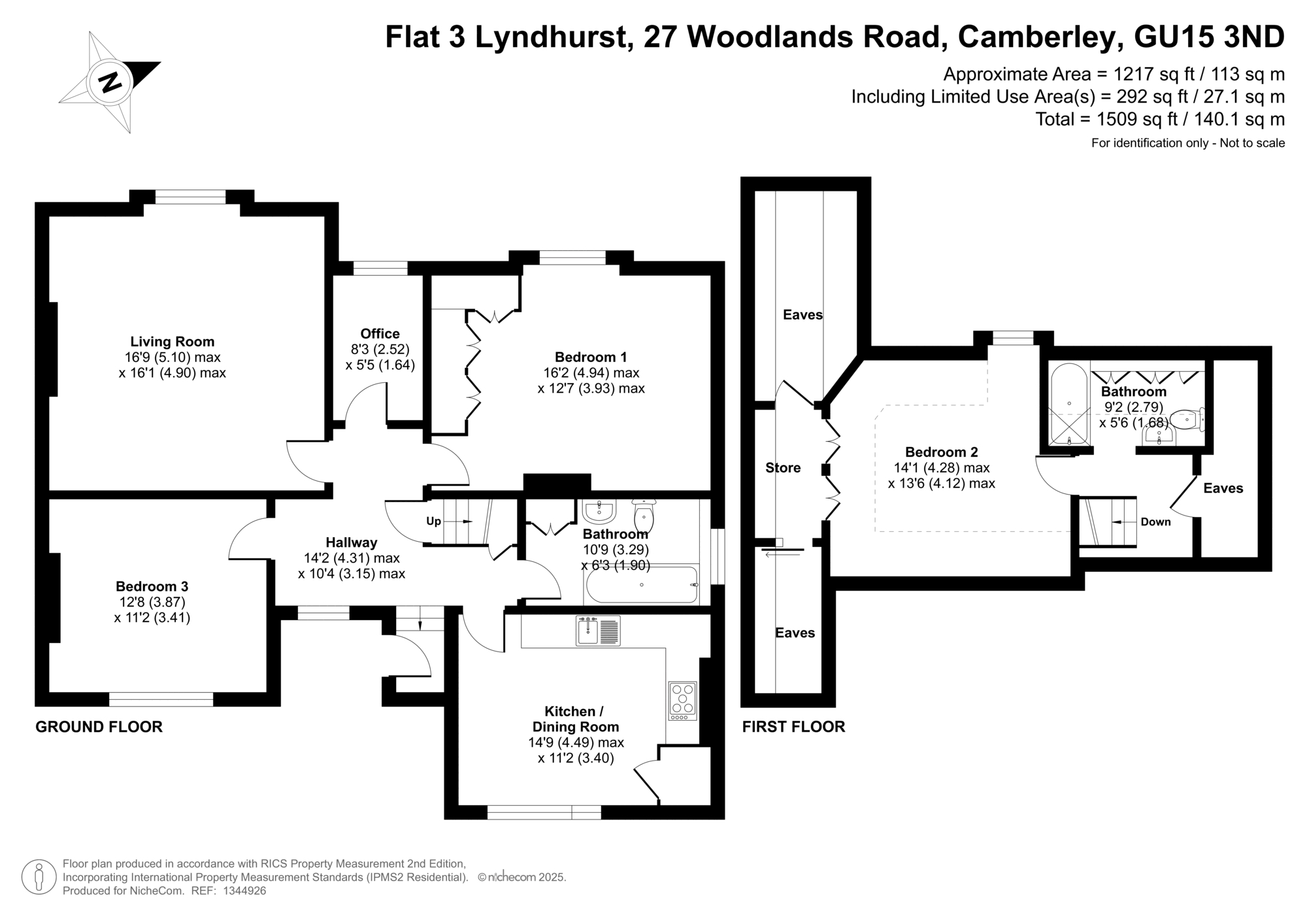 Flat 3 Lyndhurst, 27, Woodlands Road, Surrey floorplan