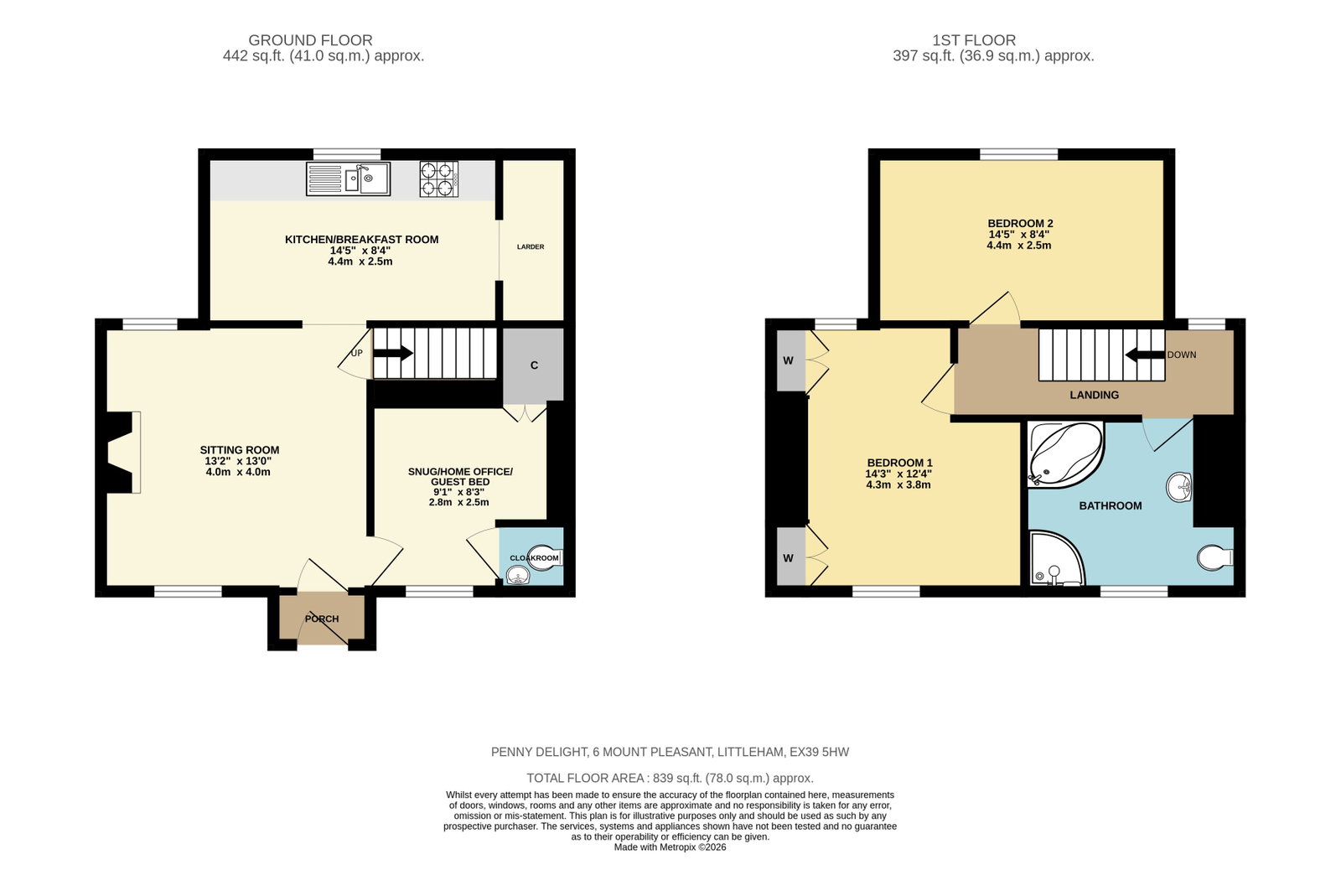 6 Mount Pleasant, Bideford floorplan