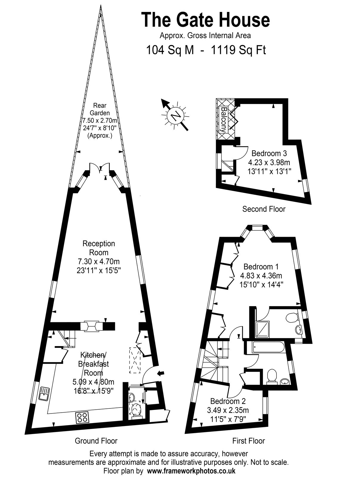 The Gate House, 22, Kew Foot Road, Surrey floorplan