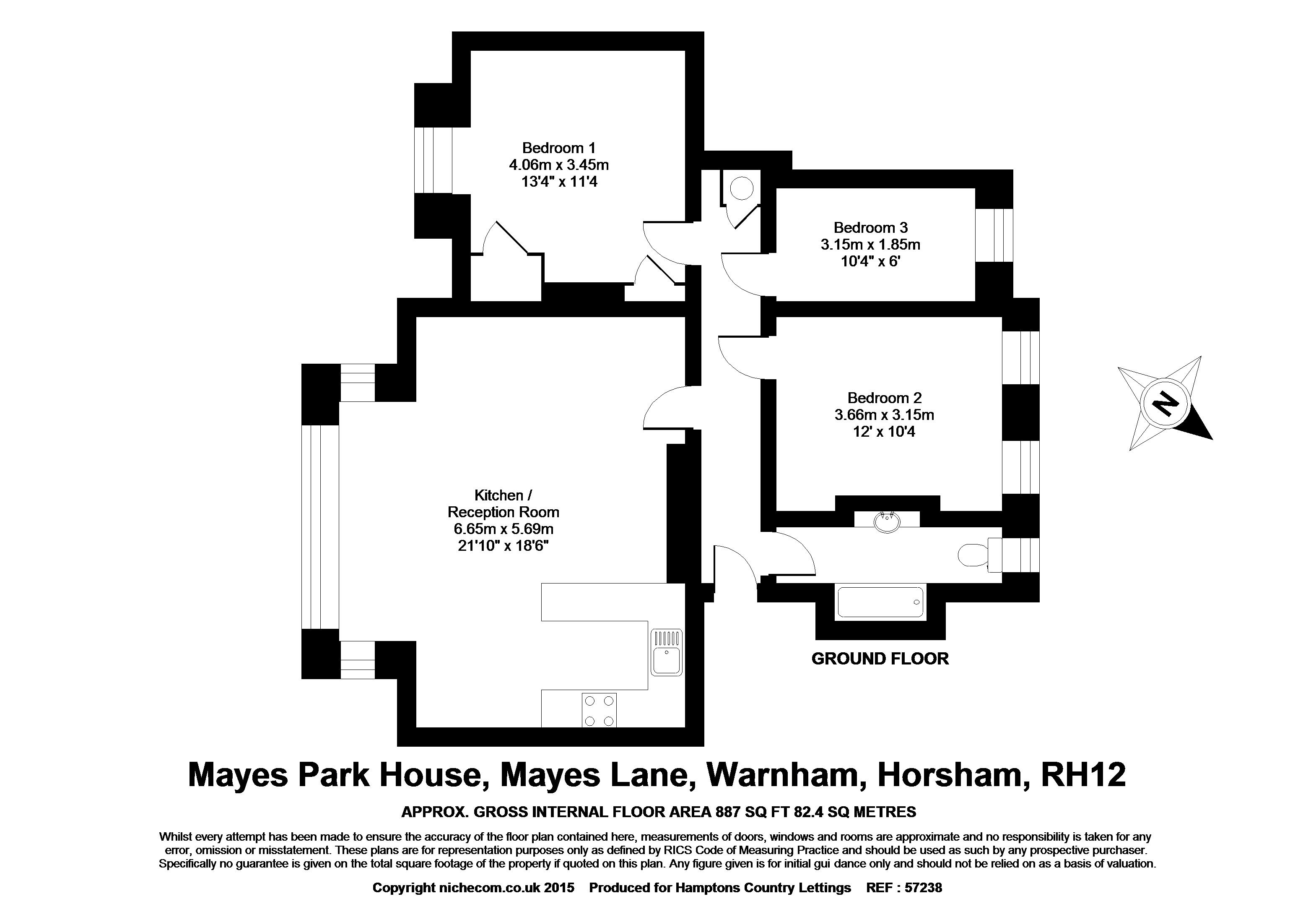 3 Bedrooms Flat to rent in Ends Place, Byfleets Lane, Warnham, Horsham RH12