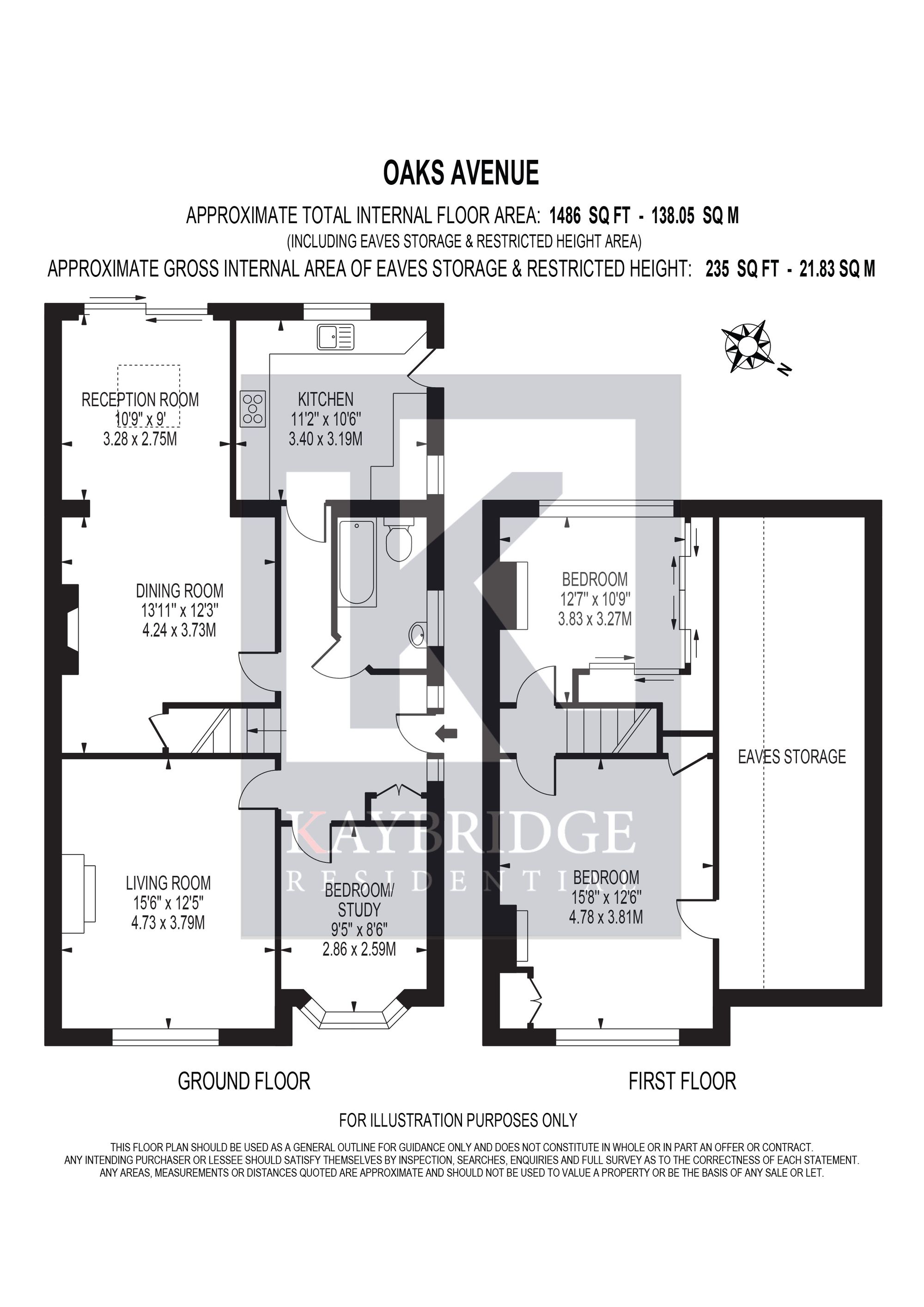 Oaks Avenue, Worcester Park, KT4 floorplan