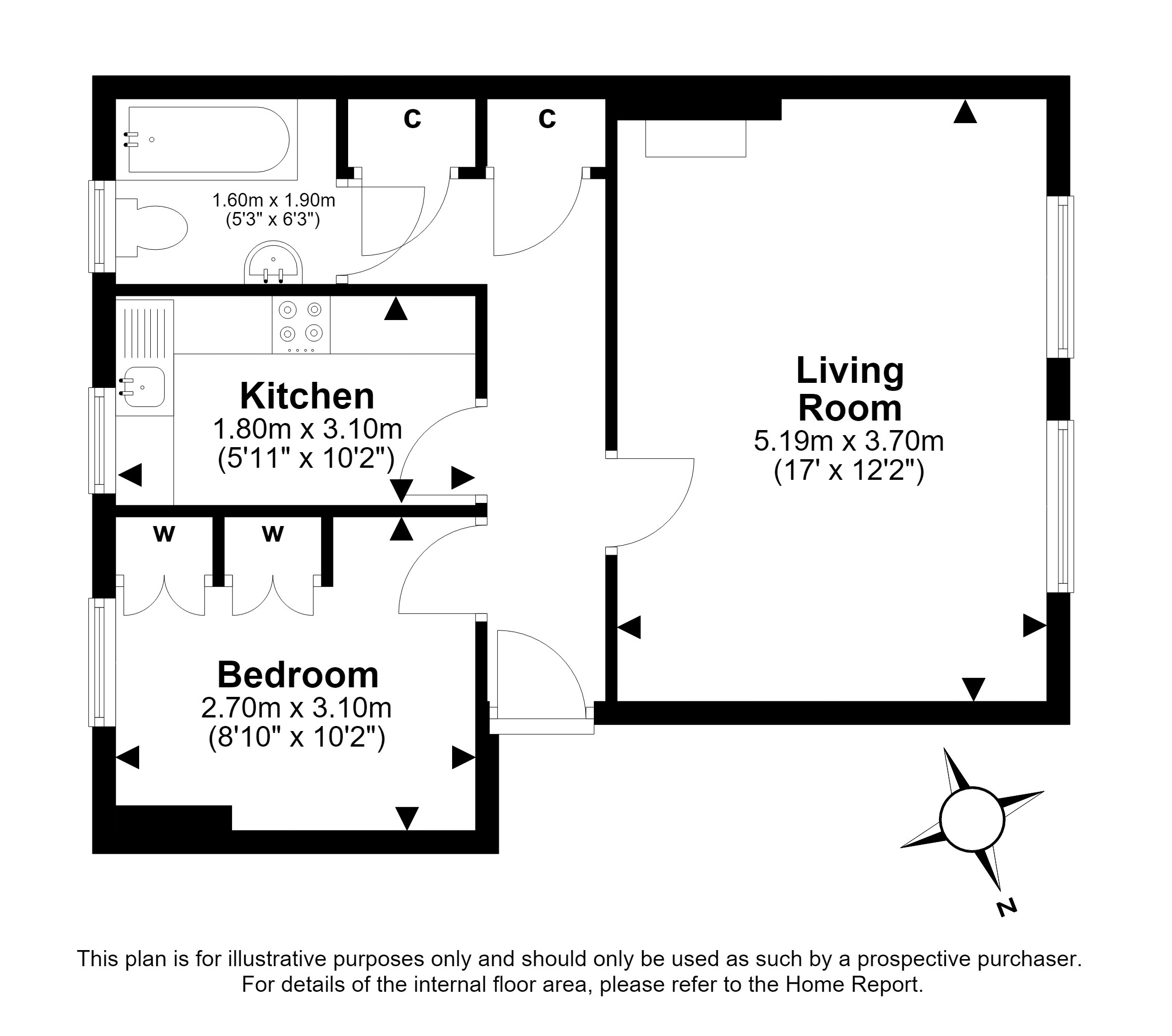 3 (flat 6), Loganlea Drive, Craigentinny, Edinburgh floorplan