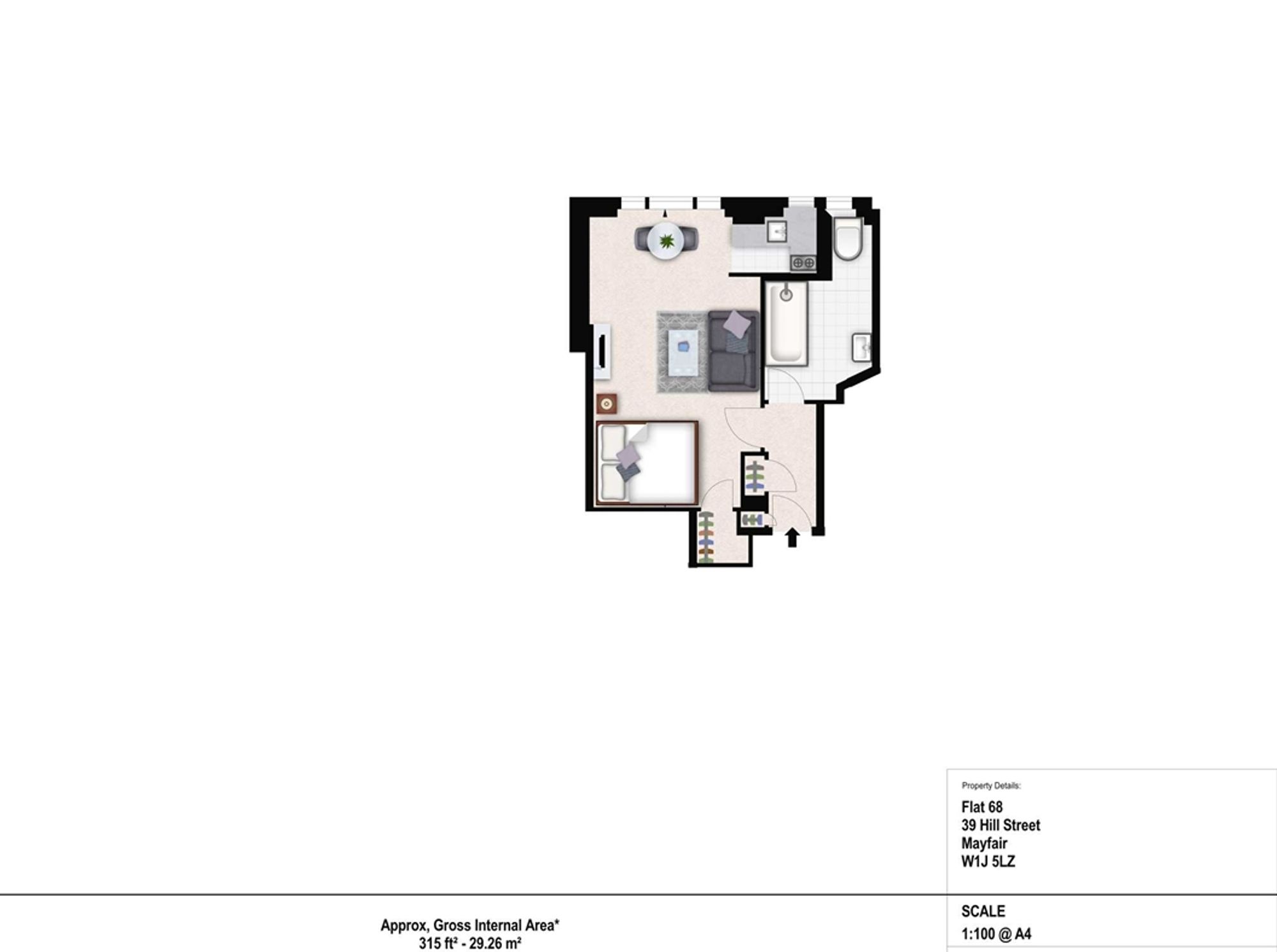 Flat 68, 39 Hill Street, London floorplan