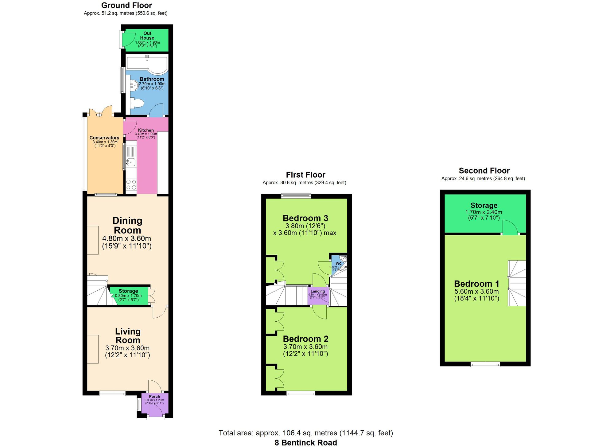 8 Bentinck Road, Chesterfield floorplan