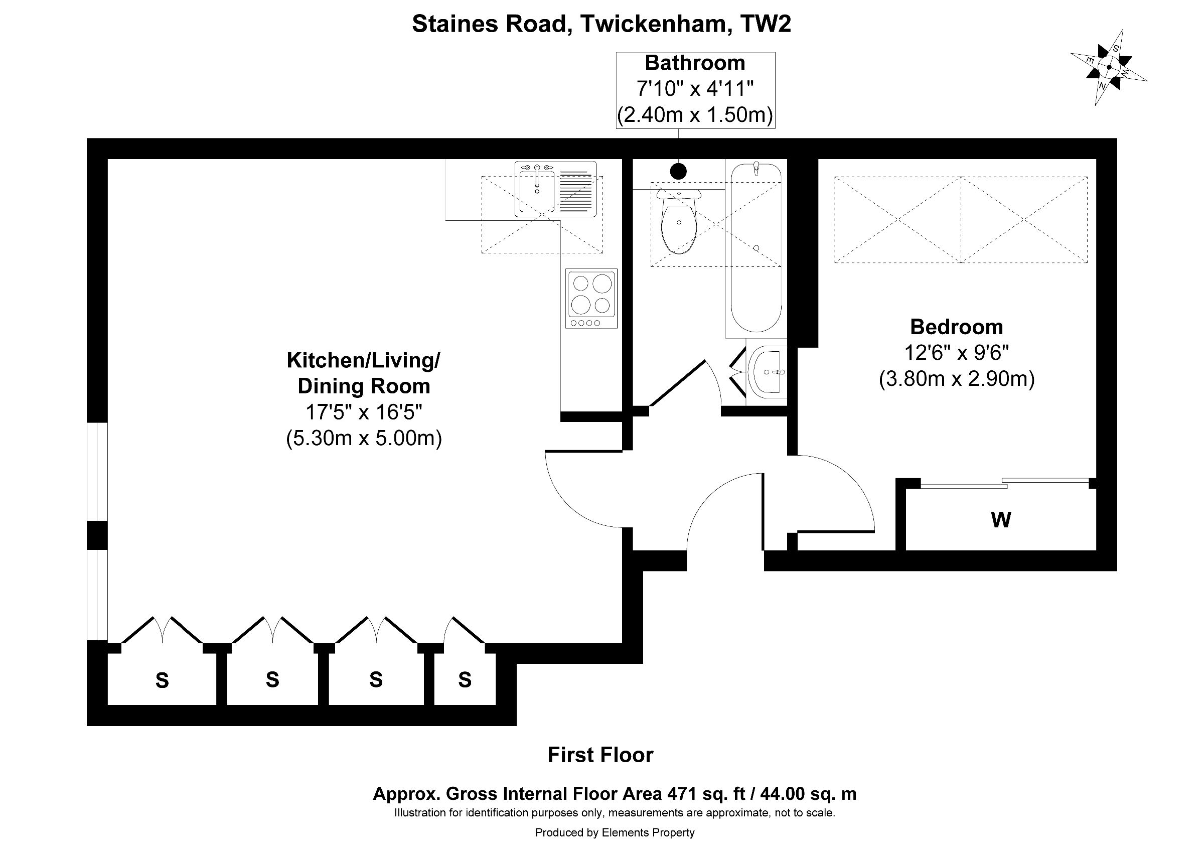Flat 1, Twickenham floorplan