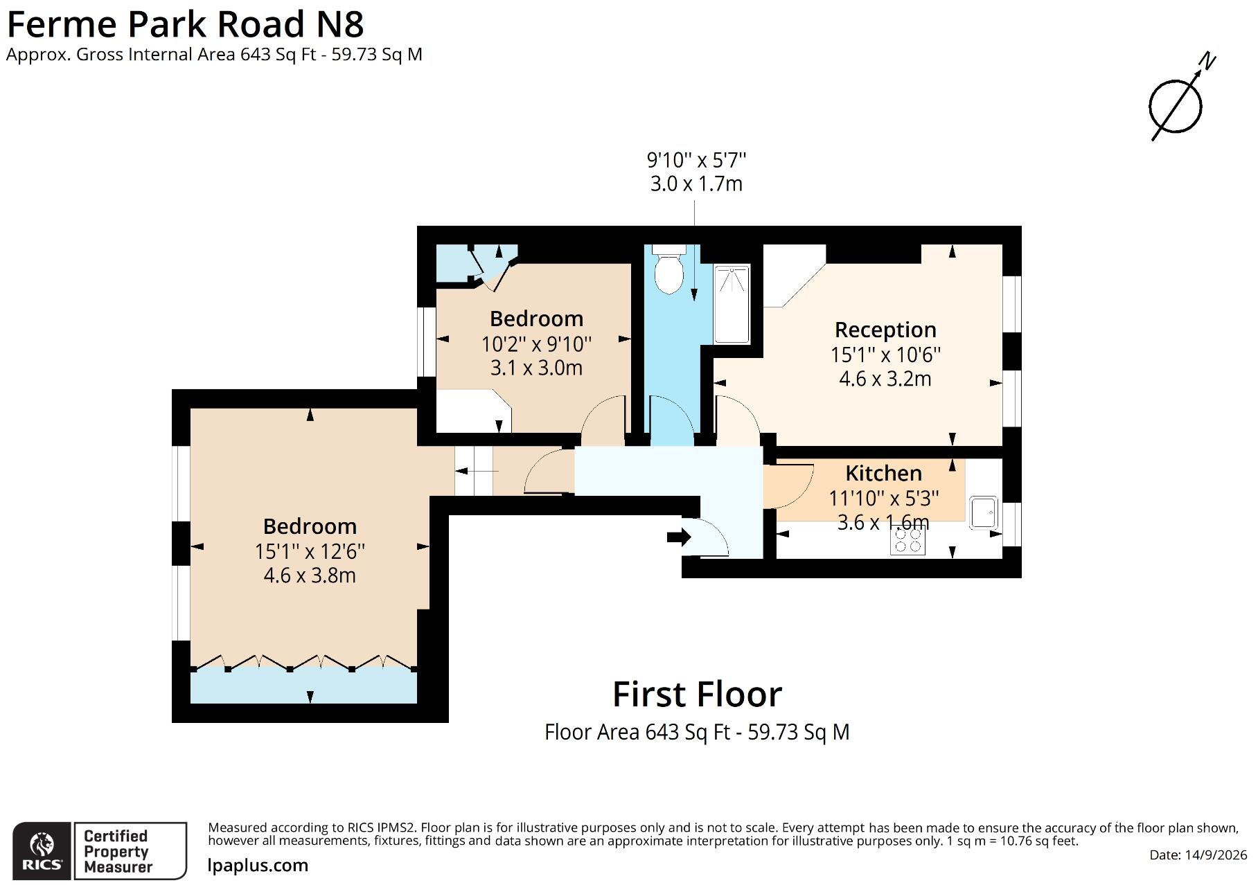 55d, Ferme Park Road, London floorplan