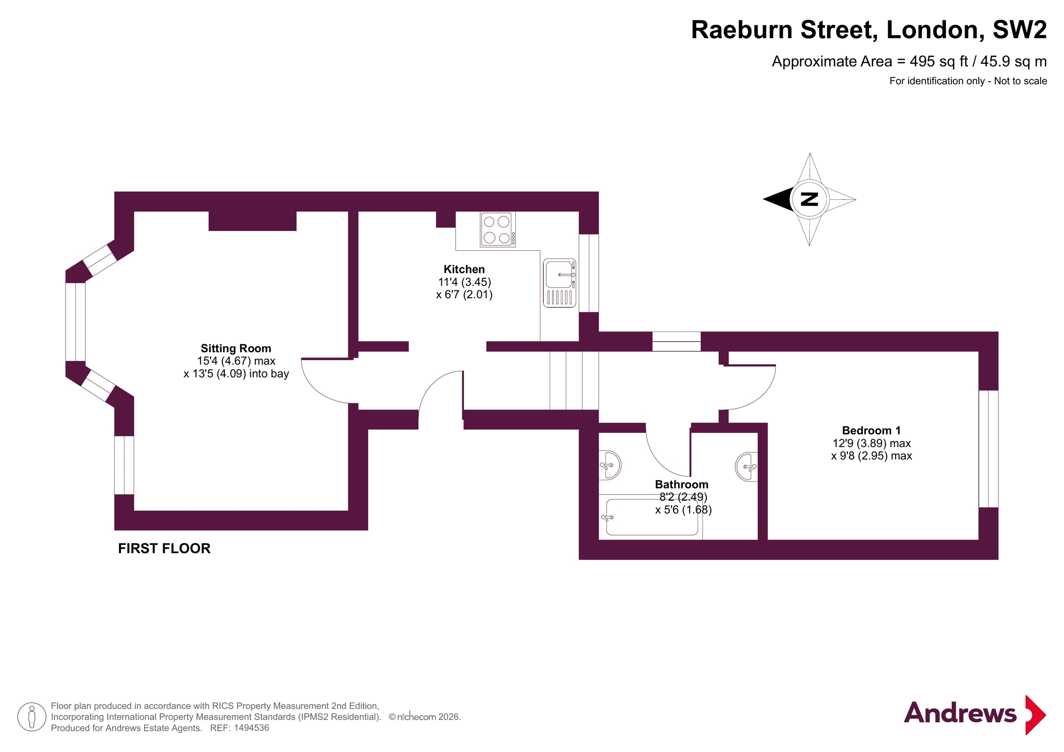 Flat B, 17, Raeburn Street, London floorplan
