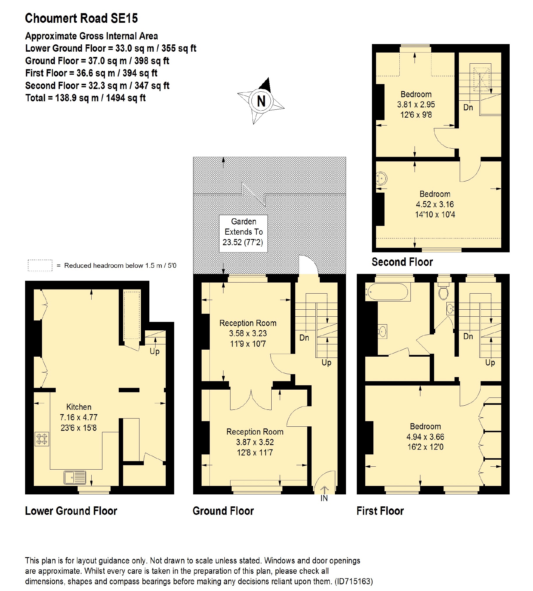 98, Choumert Road, London floorplan