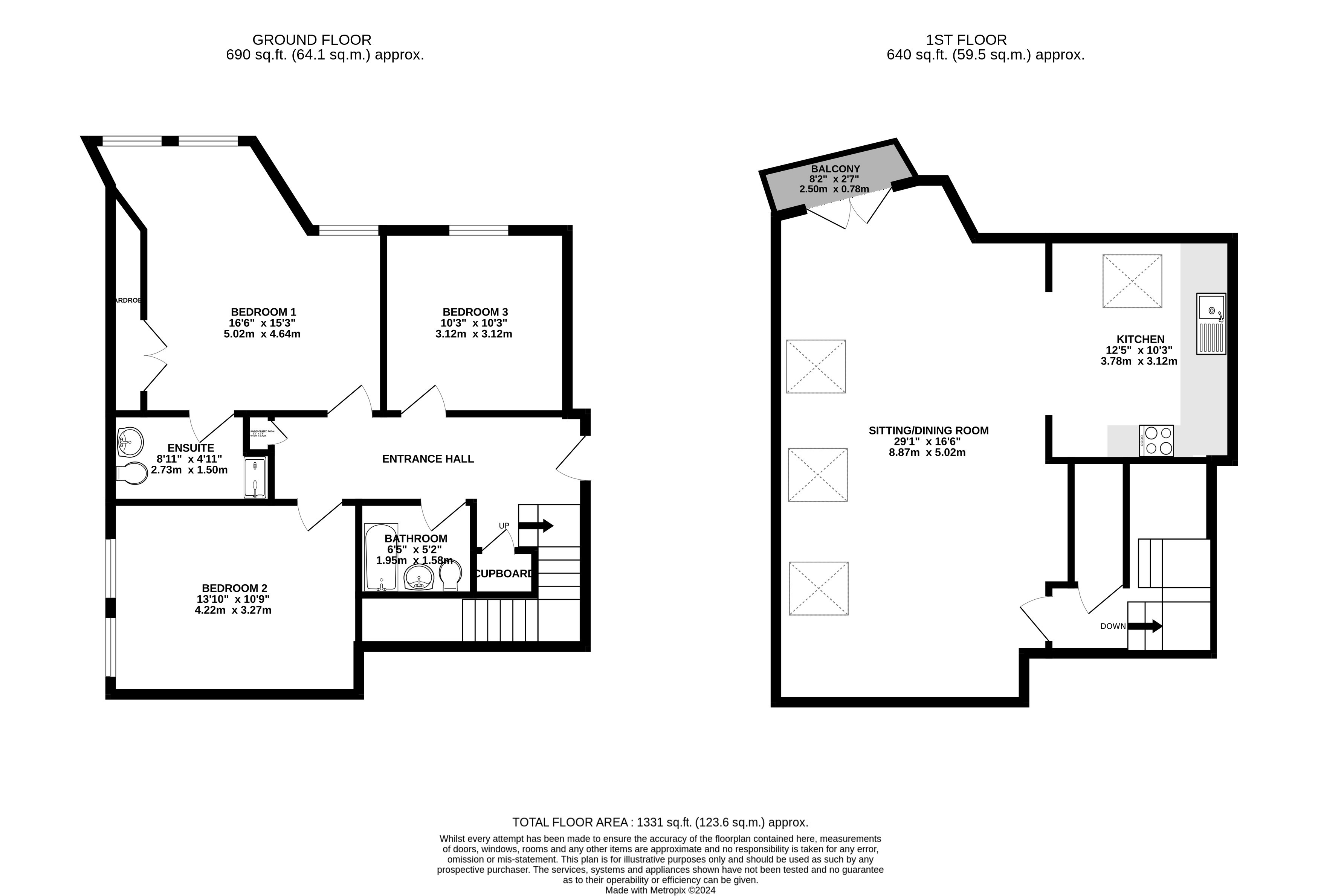 3H,, Waters Walk, West Yorkshire floorplan
