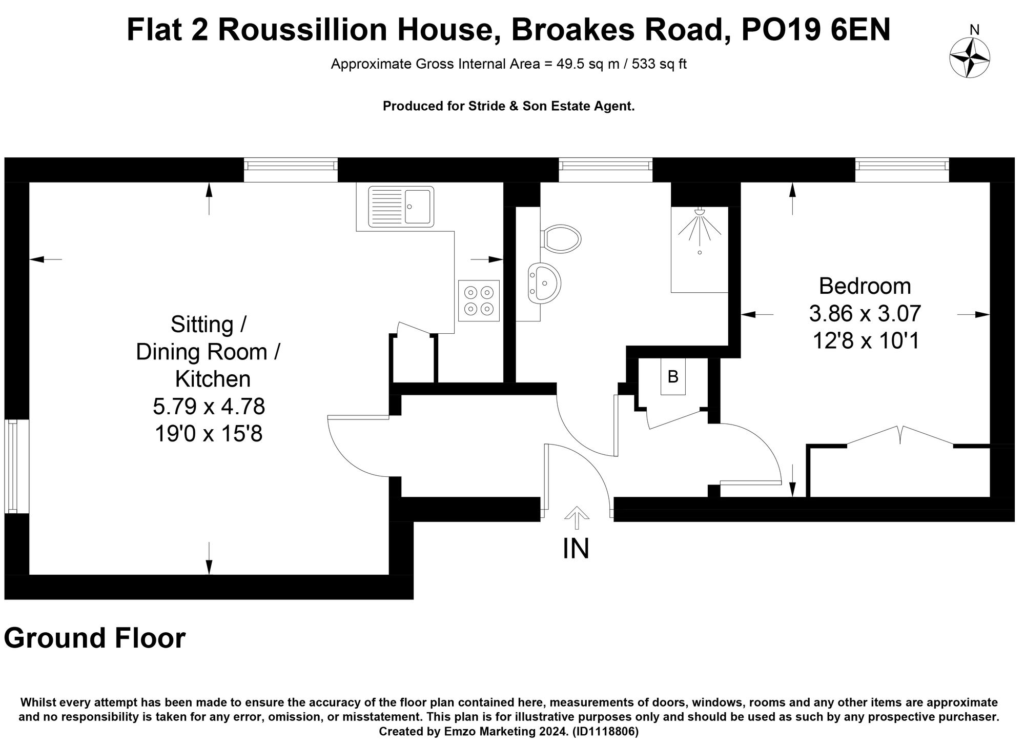 2 Roussillon House Broakes Road, Chichester floorplan