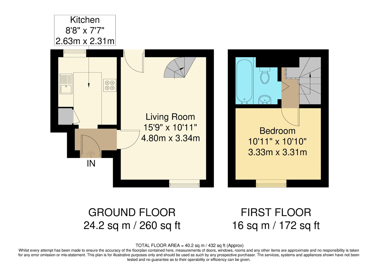 1,Flat B, Woodlands Road, Redhill floorplan