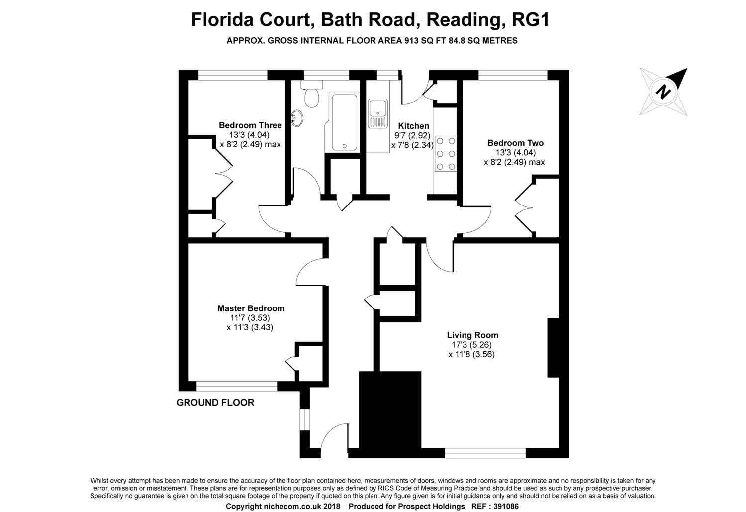 3 Bedrooms Flat for sale in Florida Court, Bath Road, Reading, Berkshire RG1