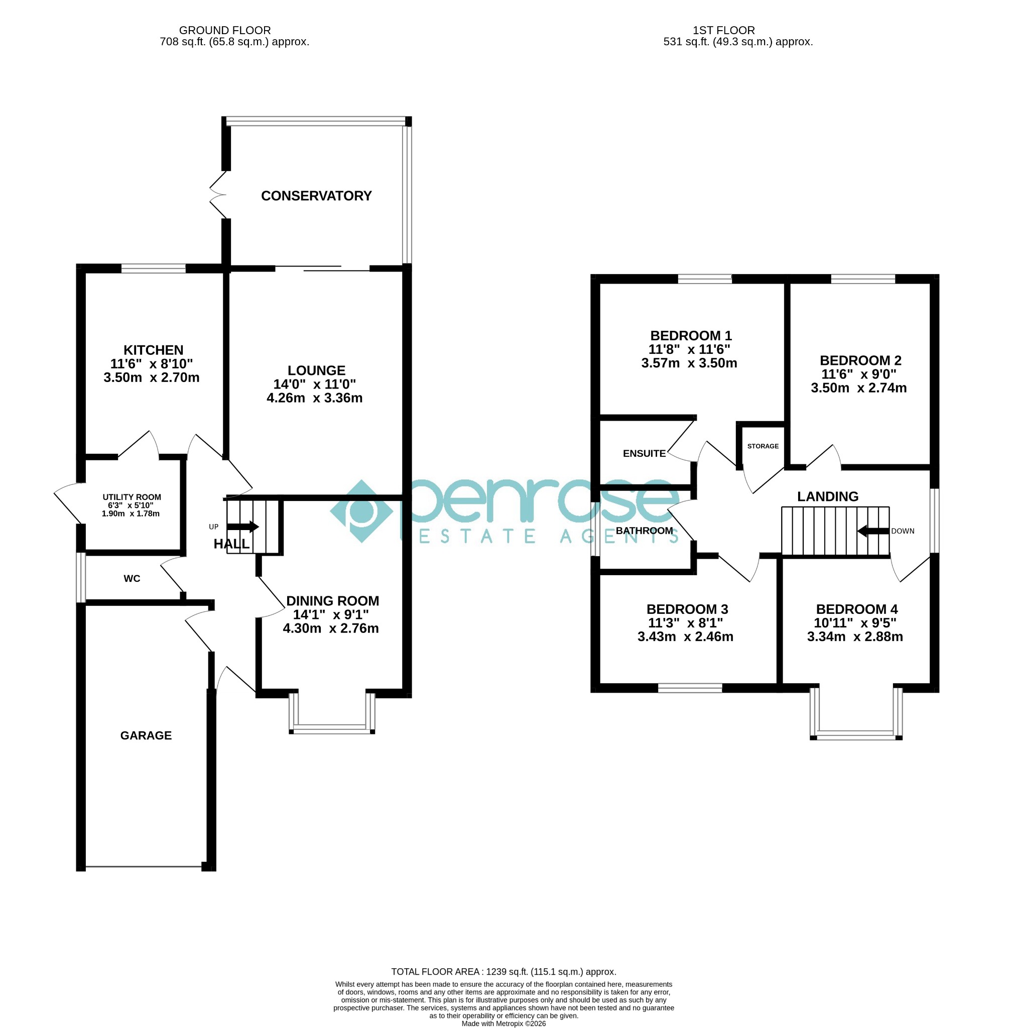 48, Tameton Close, Luton floorplan