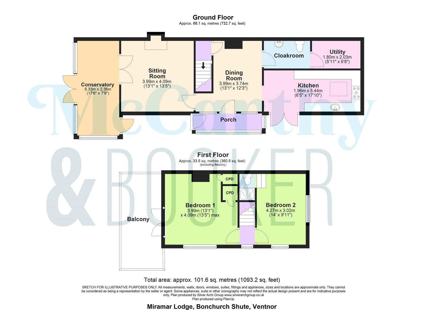 Miramar Lodge, Bonchurch Shute, Ventnor floorplan