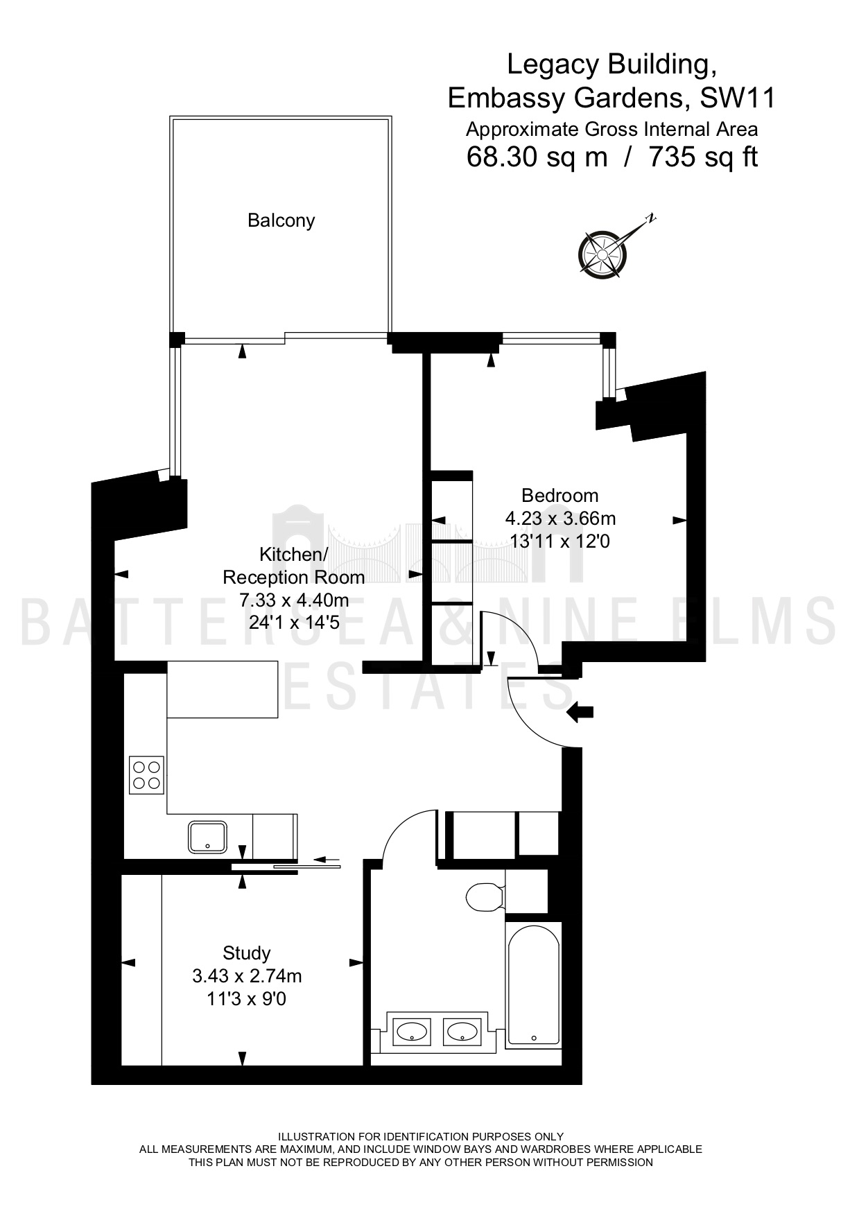 1 Bedrooms Flat to rent in Viaduct Gardens, London SW11
