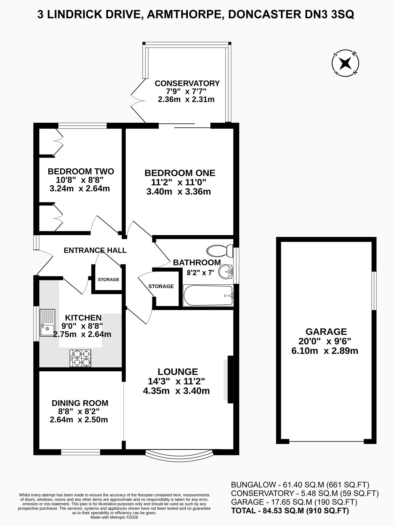 3, Lindrick Drive, Doncaster floorplan