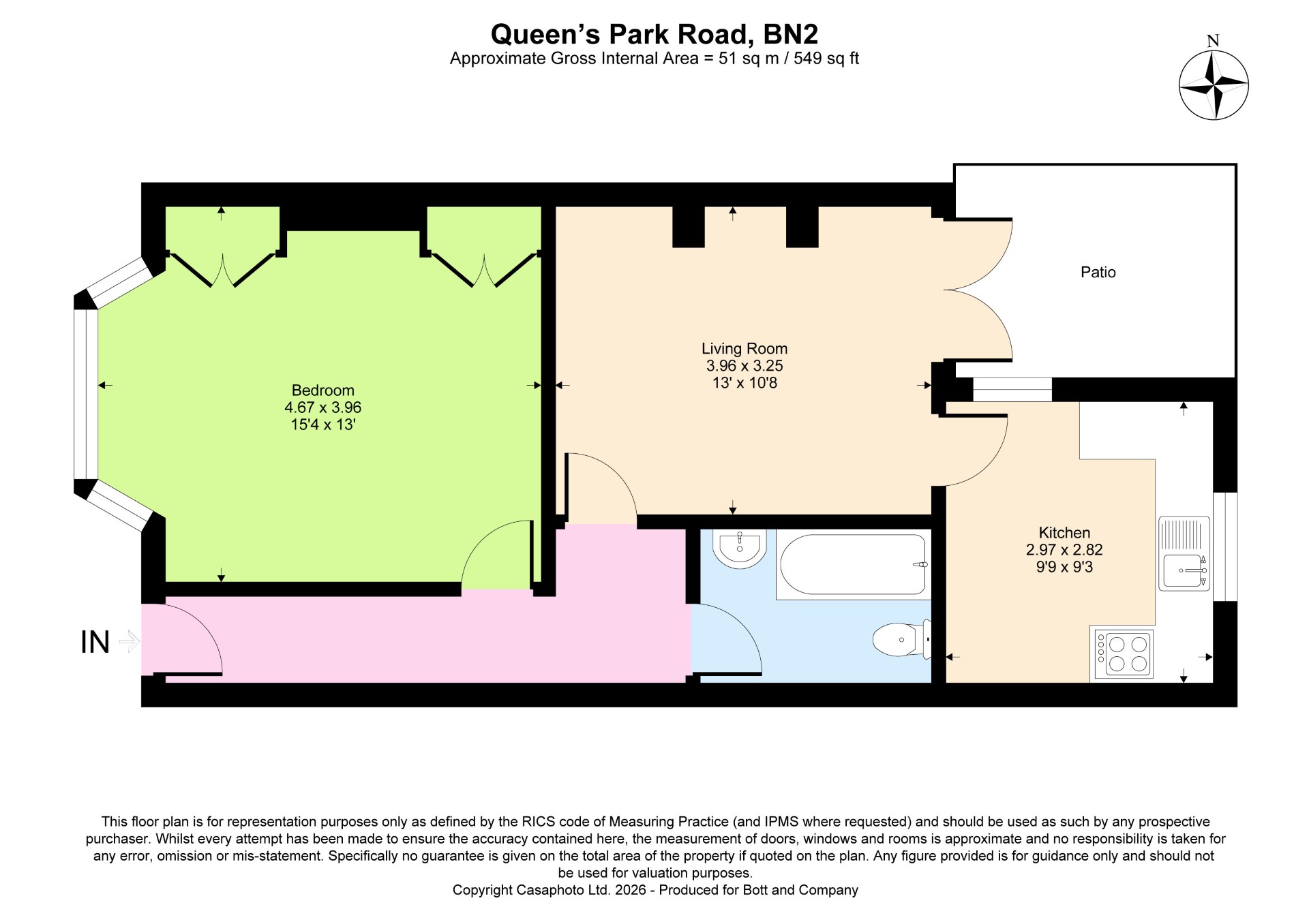 Garden Flat, 148, Queens Park Road, Brighton floorplan