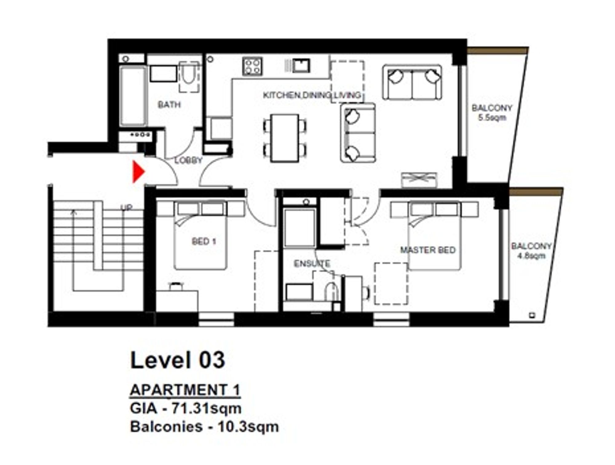 Apt 1, The Captains Apartments, 5 Stracey Road, Falmouth, Falmouth floorplan