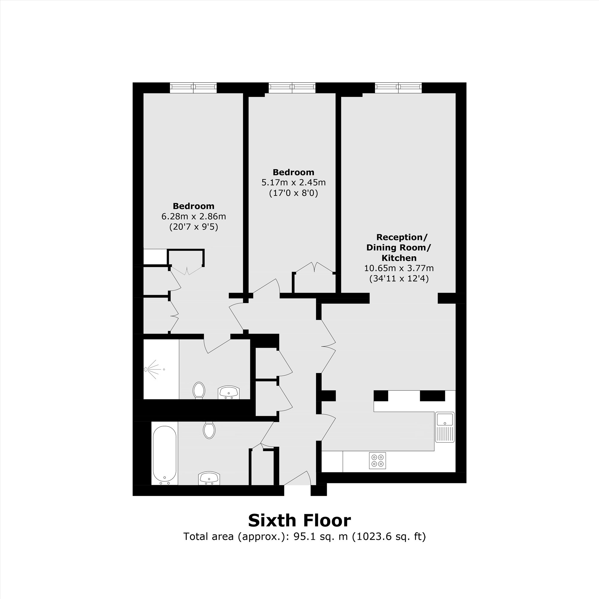 Flat 50, Bloomsbury Mansions, 13-16, Russell Square, London floorplan