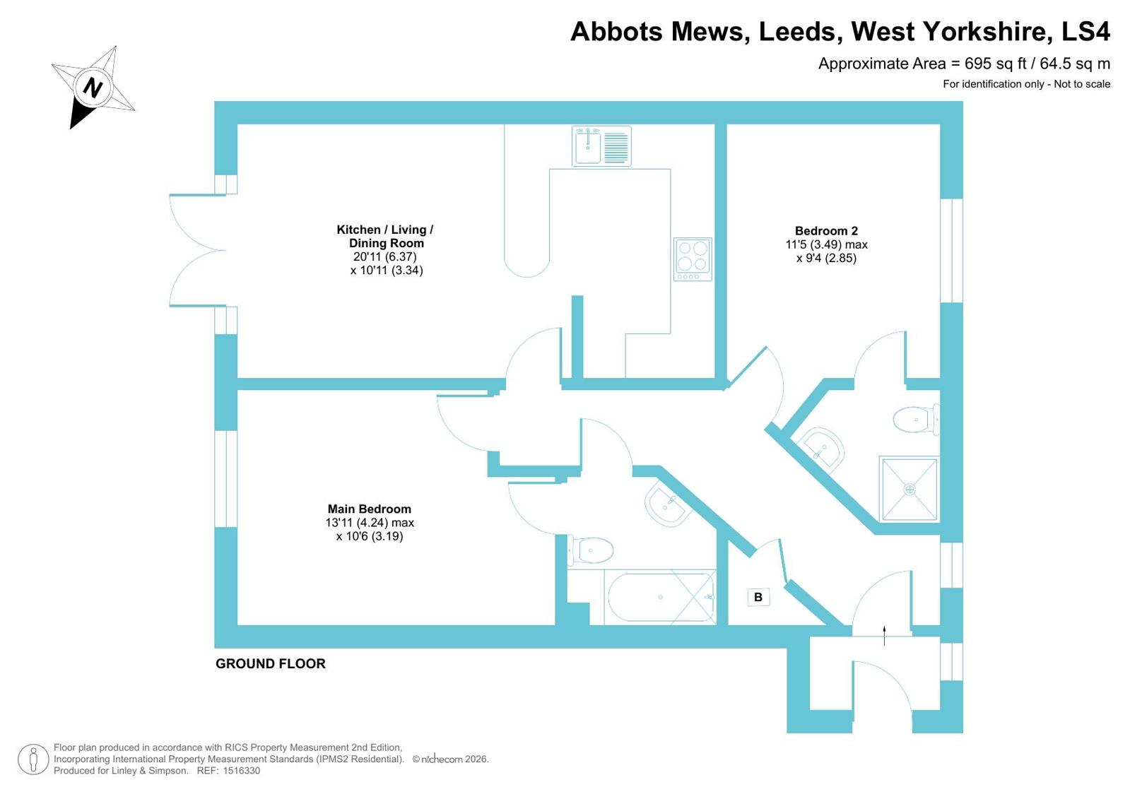 23, Abbots Mews, Leeds floorplan