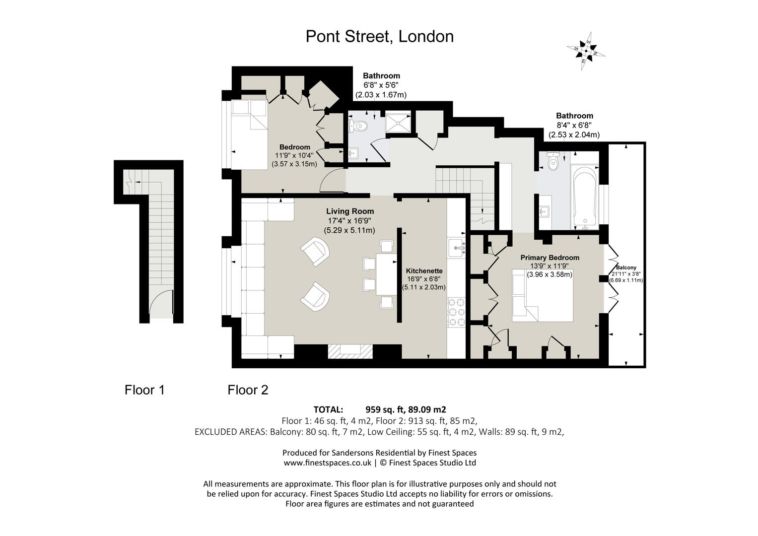 Flat 23, 52, Pont Street, London floorplan