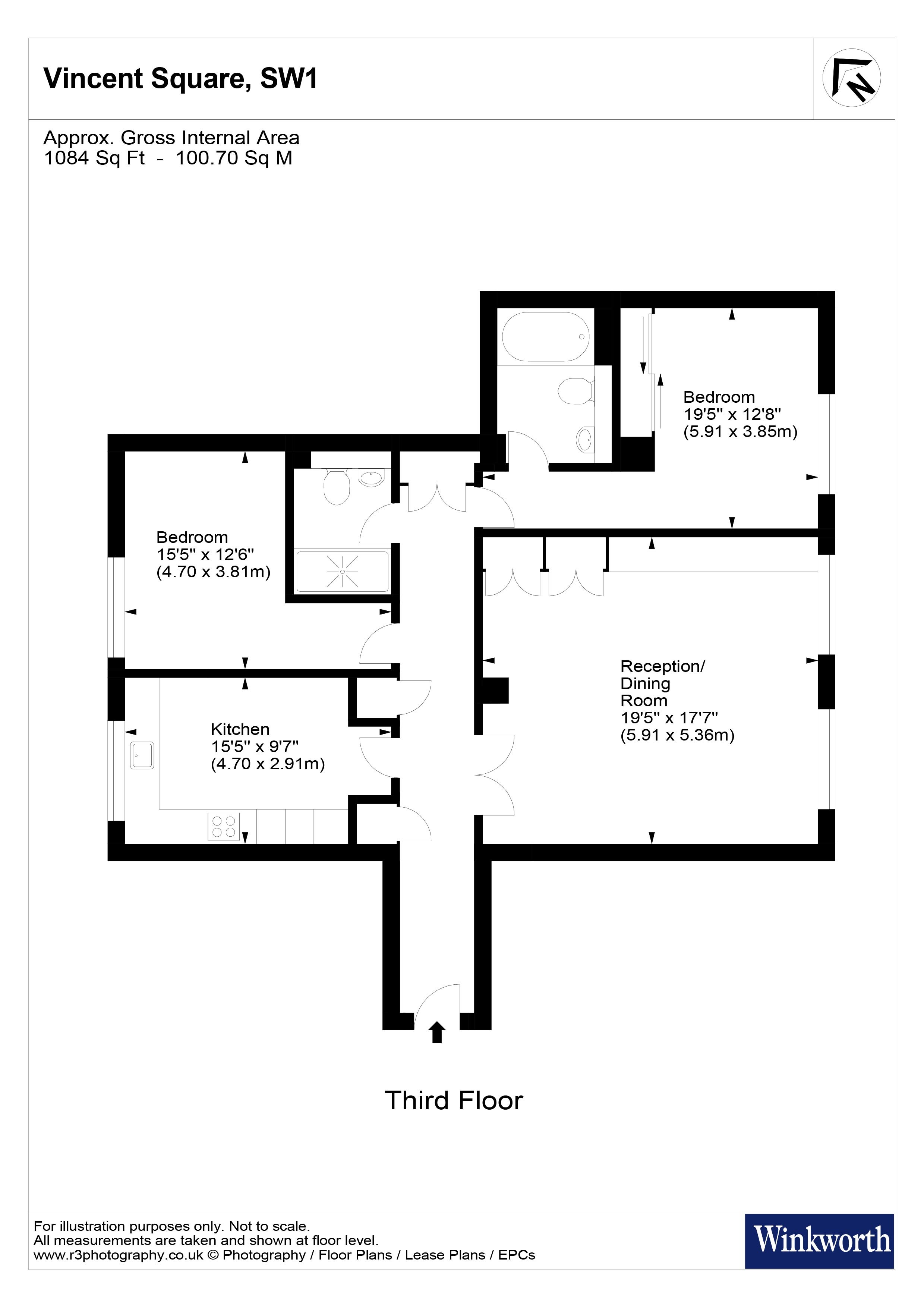 Flat 20 Silvertown House, 87, Vincent Square, London floorplan