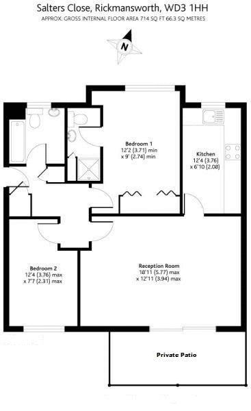 2 Bedrooms Flat for sale in Salters Close, Rickmansworth WD3