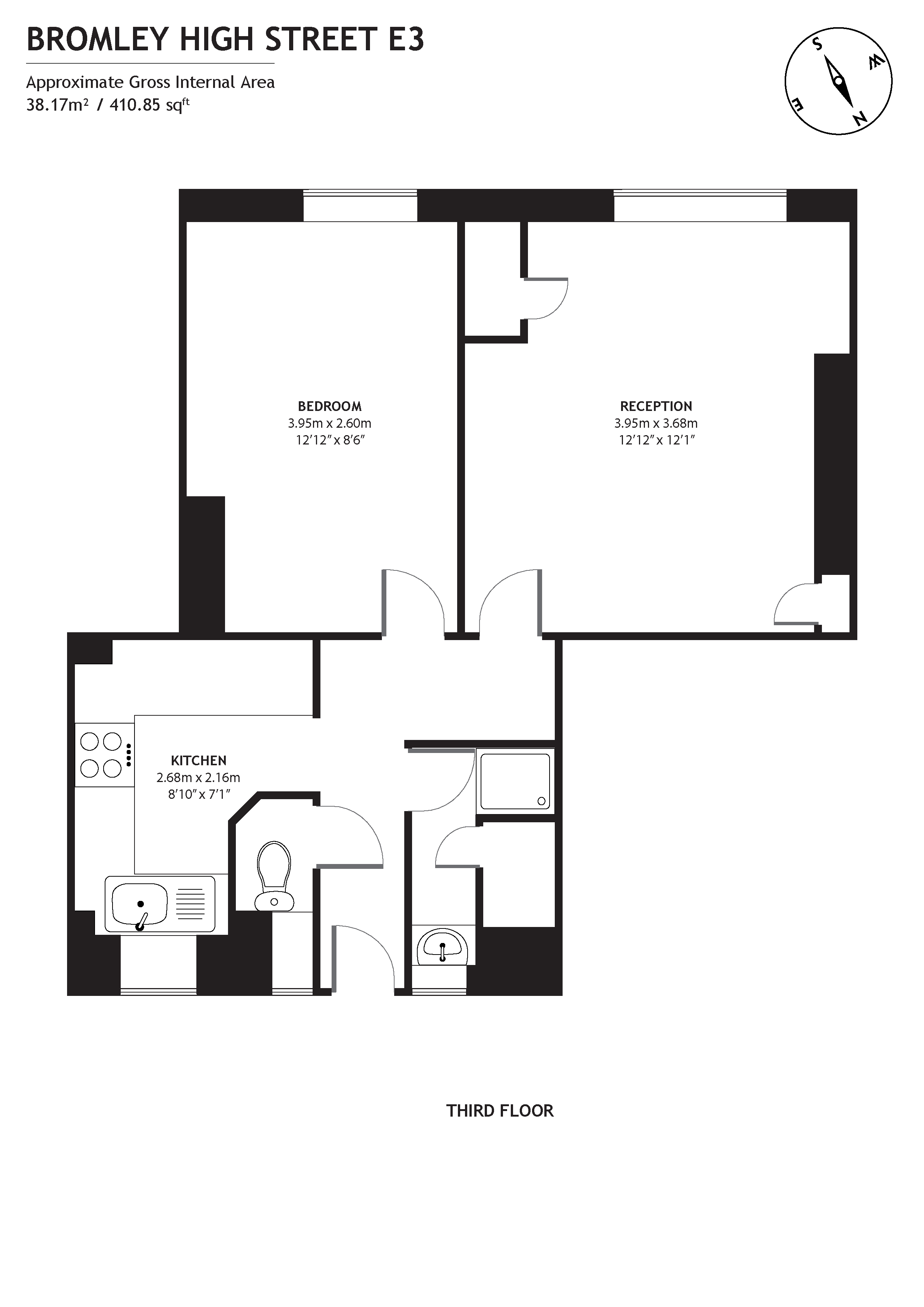 Corbin House, Bromley High Street, Bow, London E3, 1 bedroom flat to