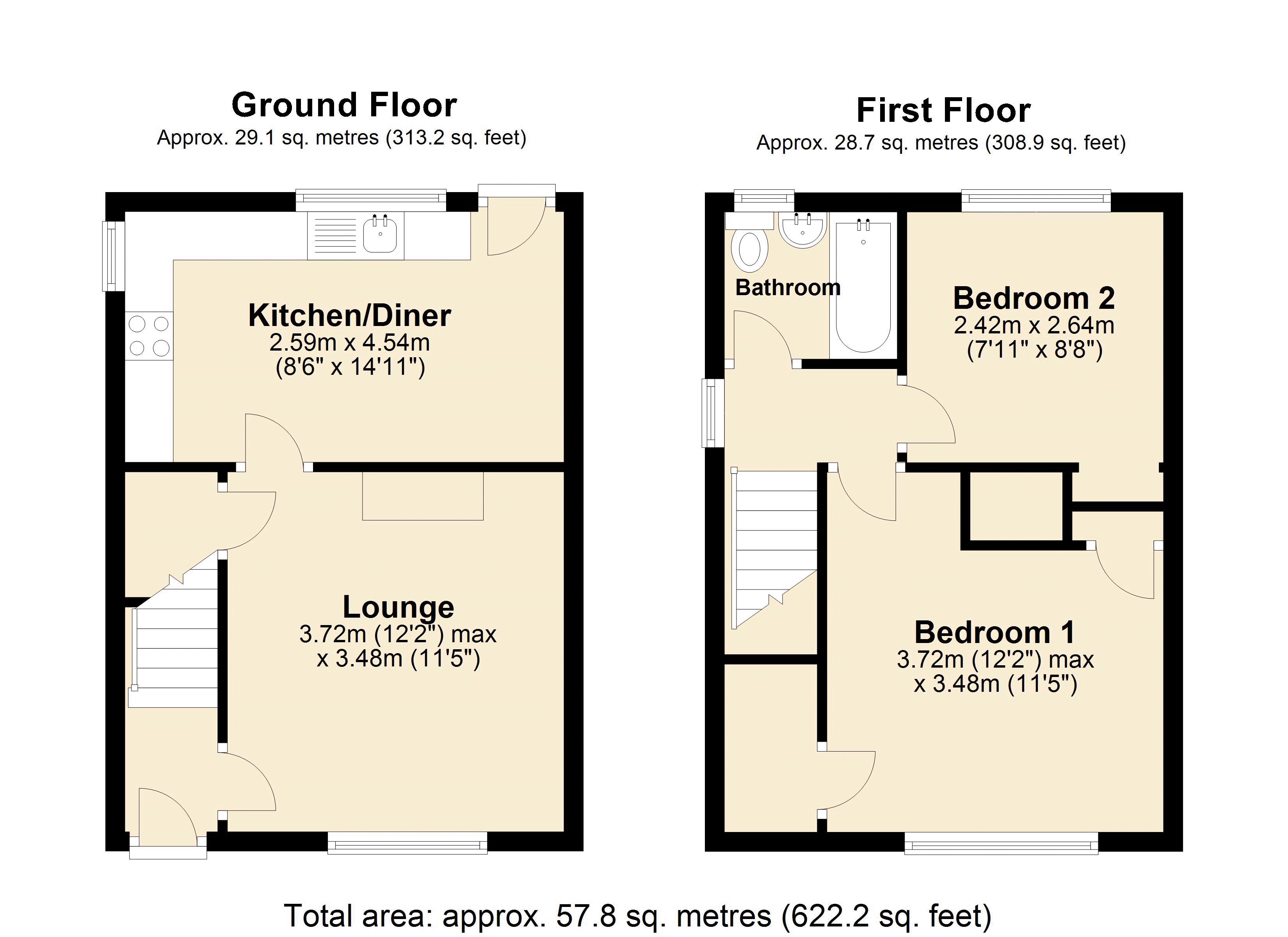 June Avenue, Winlaton Mill, BlaydonOnTyne NE21, 2 bedroom semi
