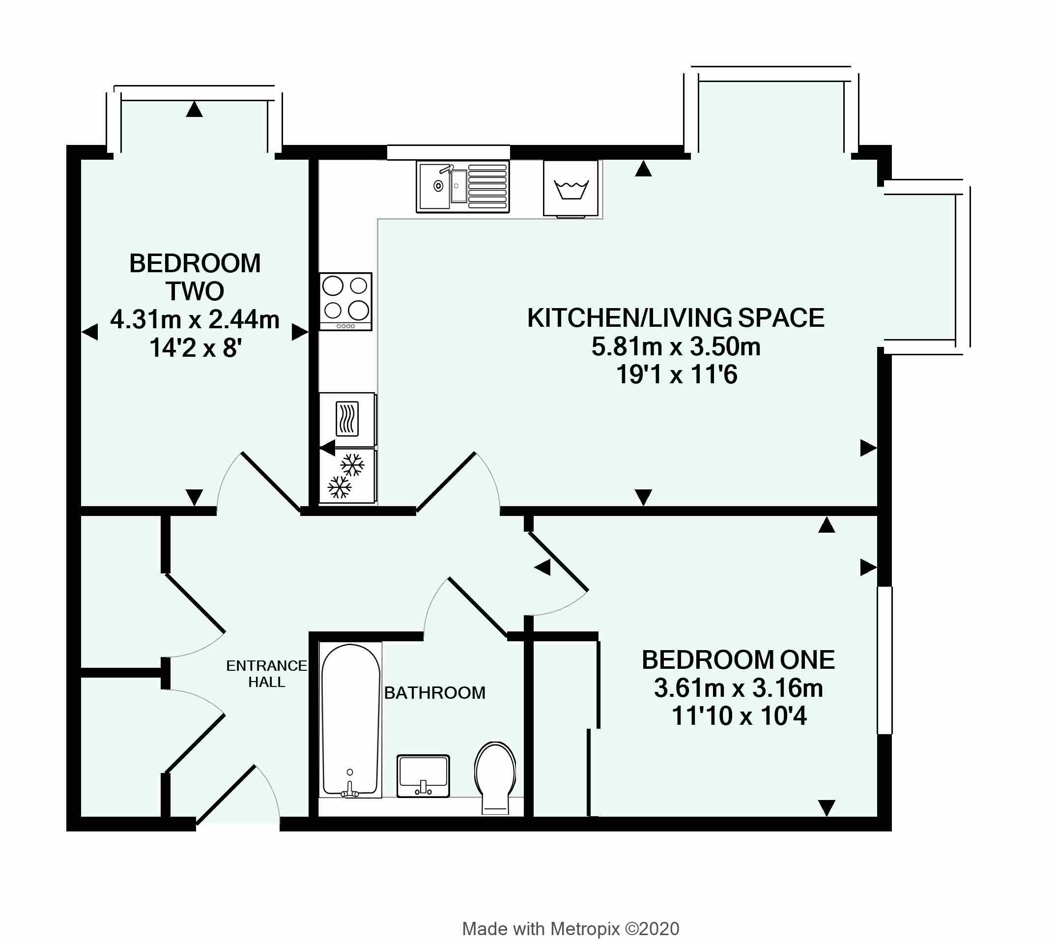 Meadow Acre Road, Gittisham, Honiton EX14, 2 bedroom flat to rent