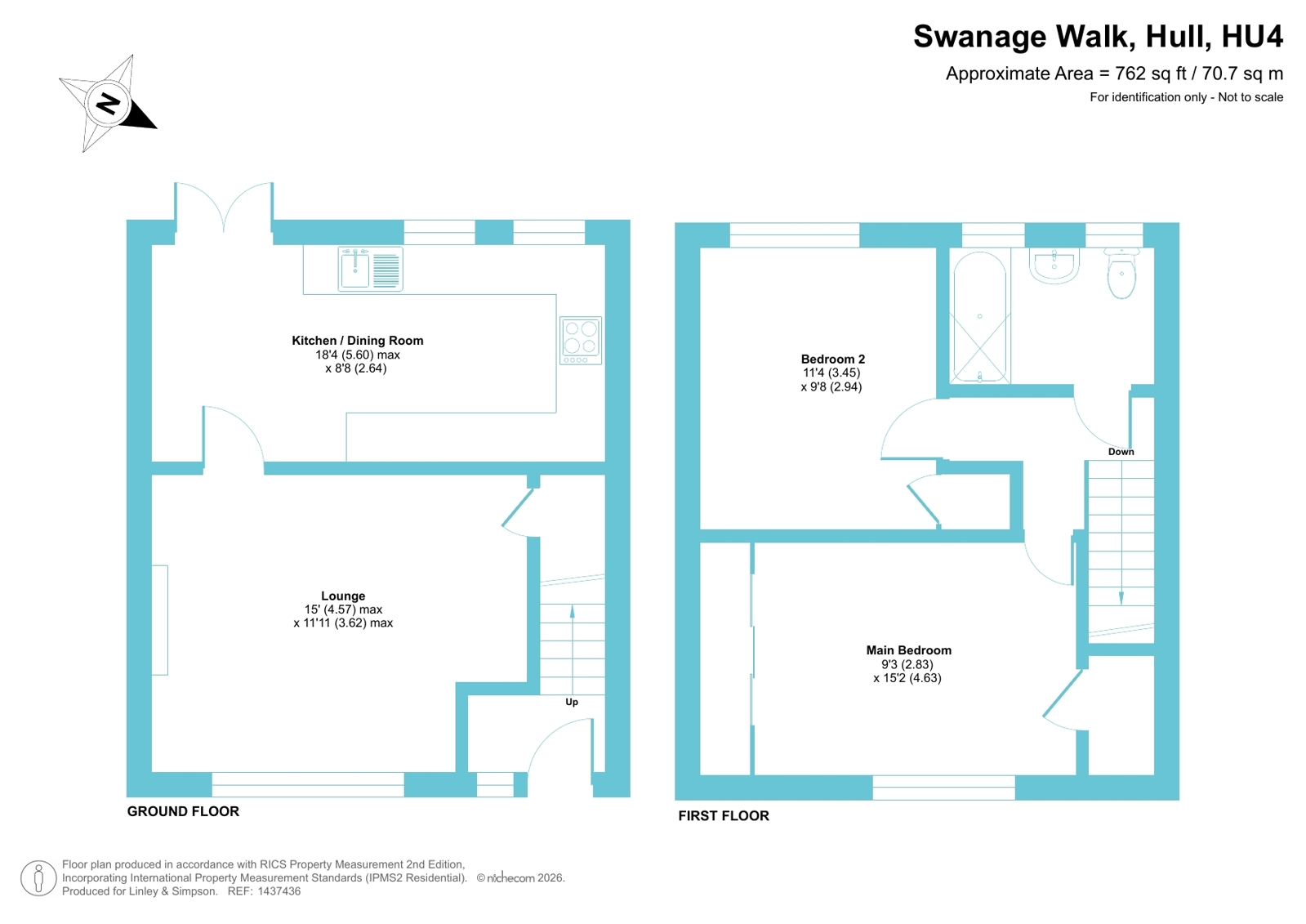 13, Swanage Walk, Hull floorplan