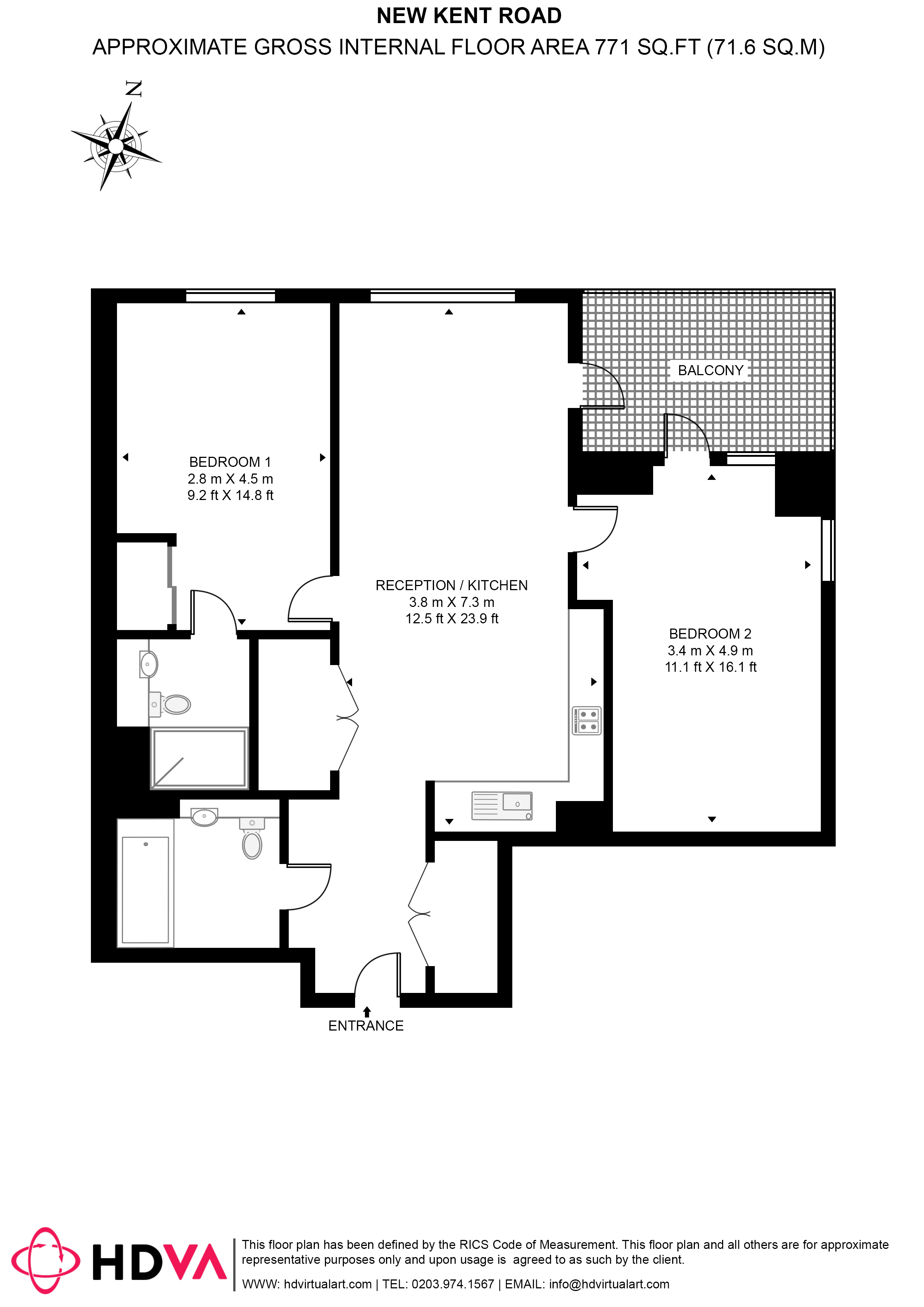 Apartment 705, 140, New Kent Road, London floorplan