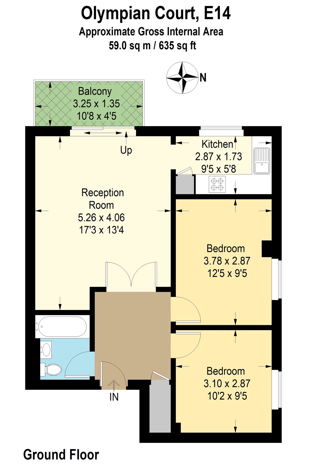 2 Bedrooms Flat to rent in Olympian Court, Homer Drive, London E14