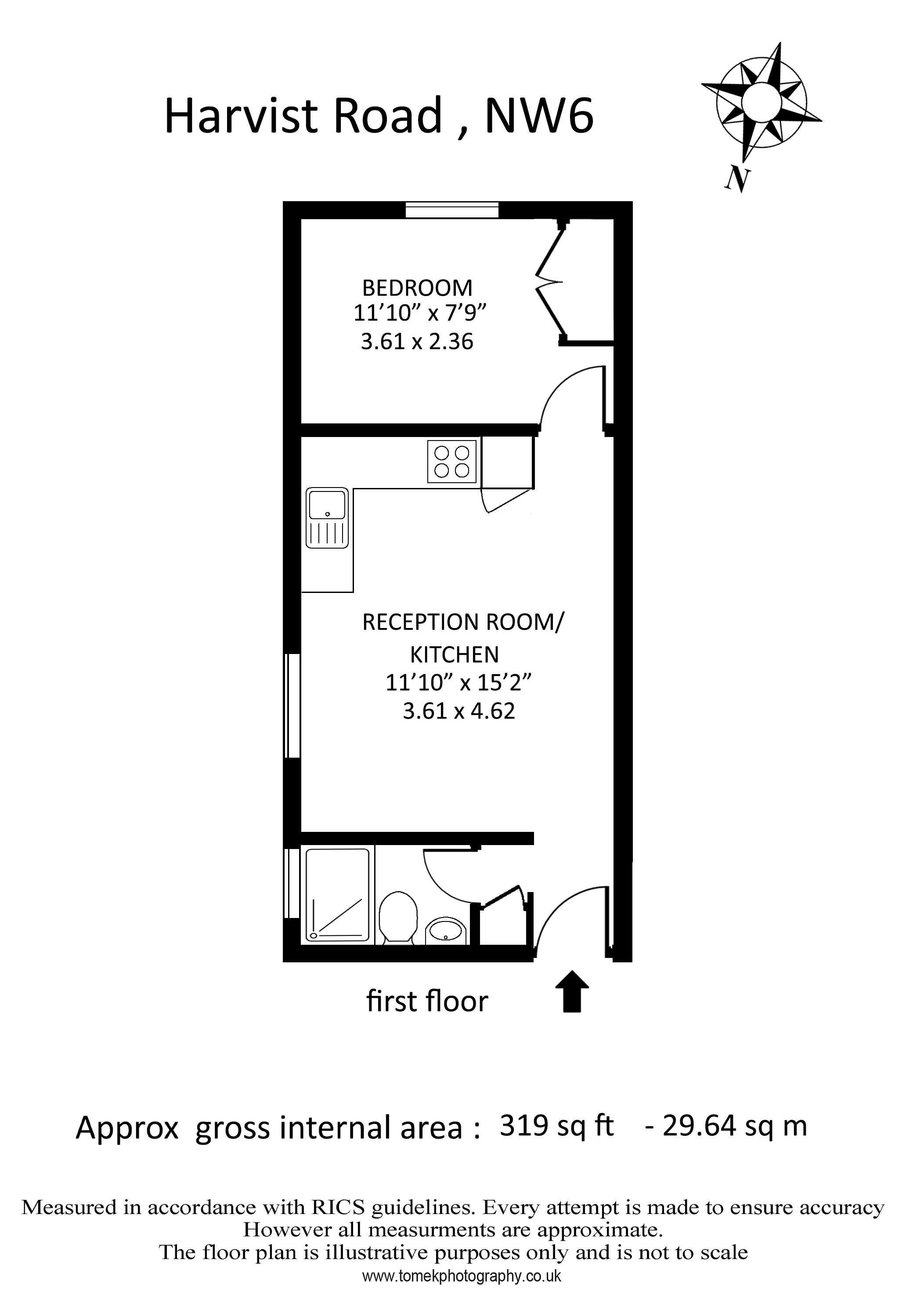 93b, Harvist Road, London floorplan