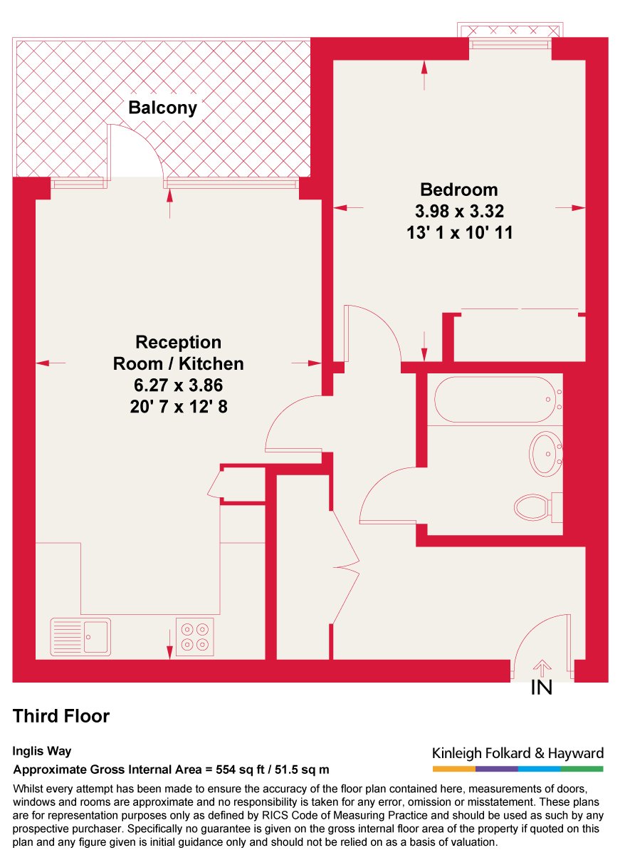 Flat 55, 27, Wrest House, Inglis Way London floorplan