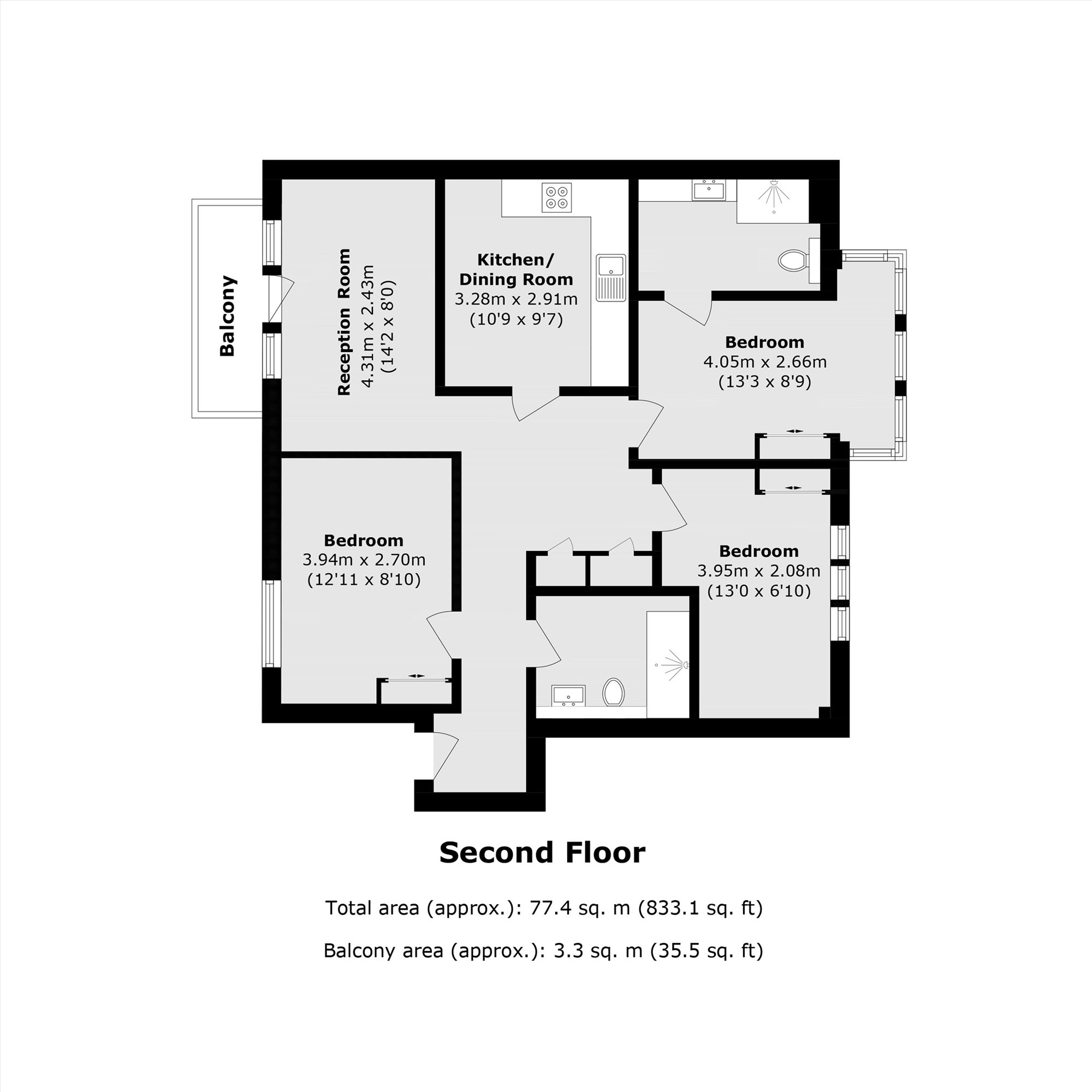 Flat 8, 17, Chapter Street, London floorplan