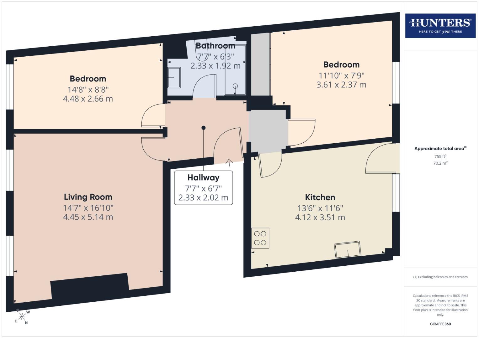 Flat 3, 4, Esplanade, Scarborough floorplan