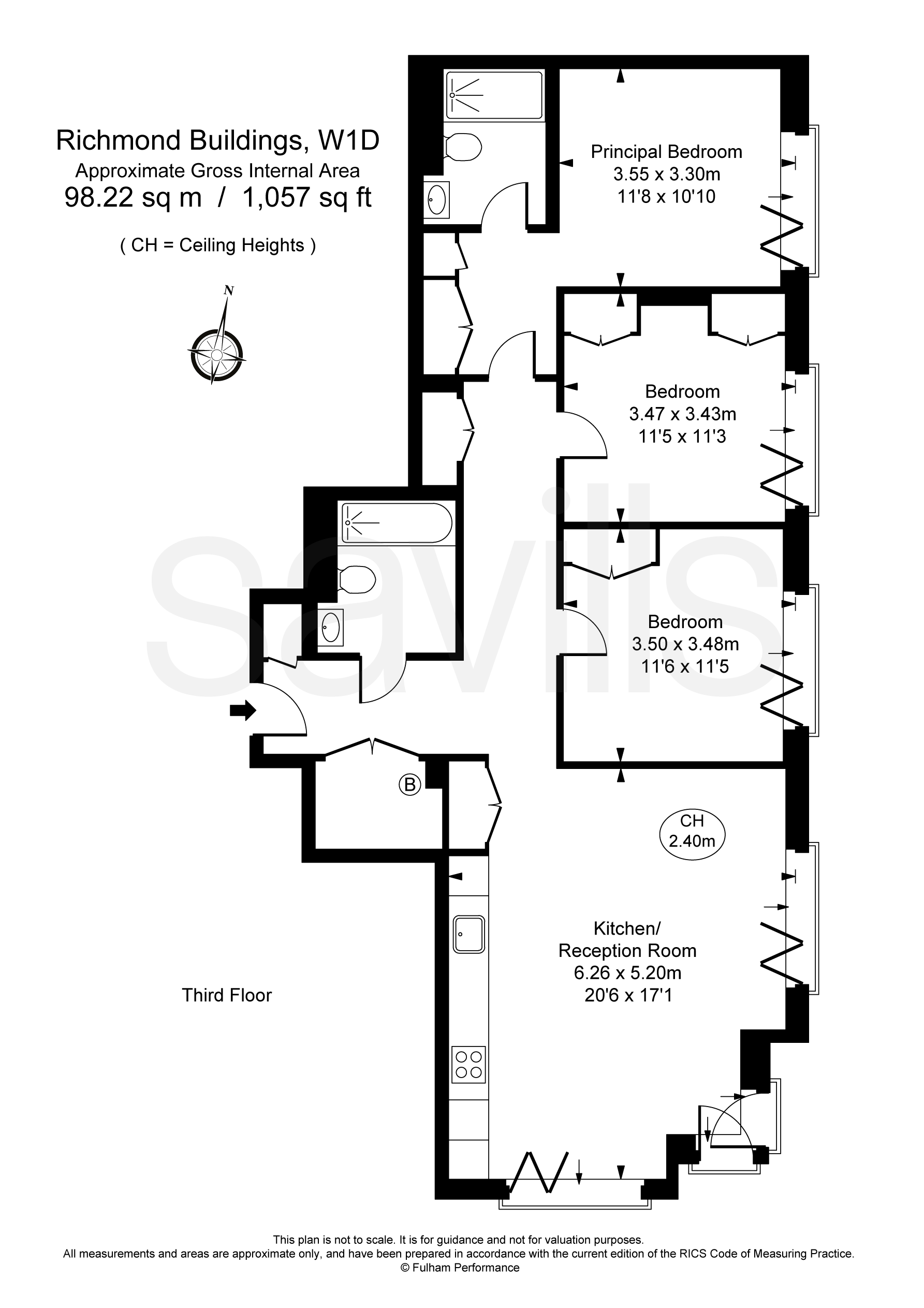 Apartment 11, 3, Richmond Buildings, London floorplan