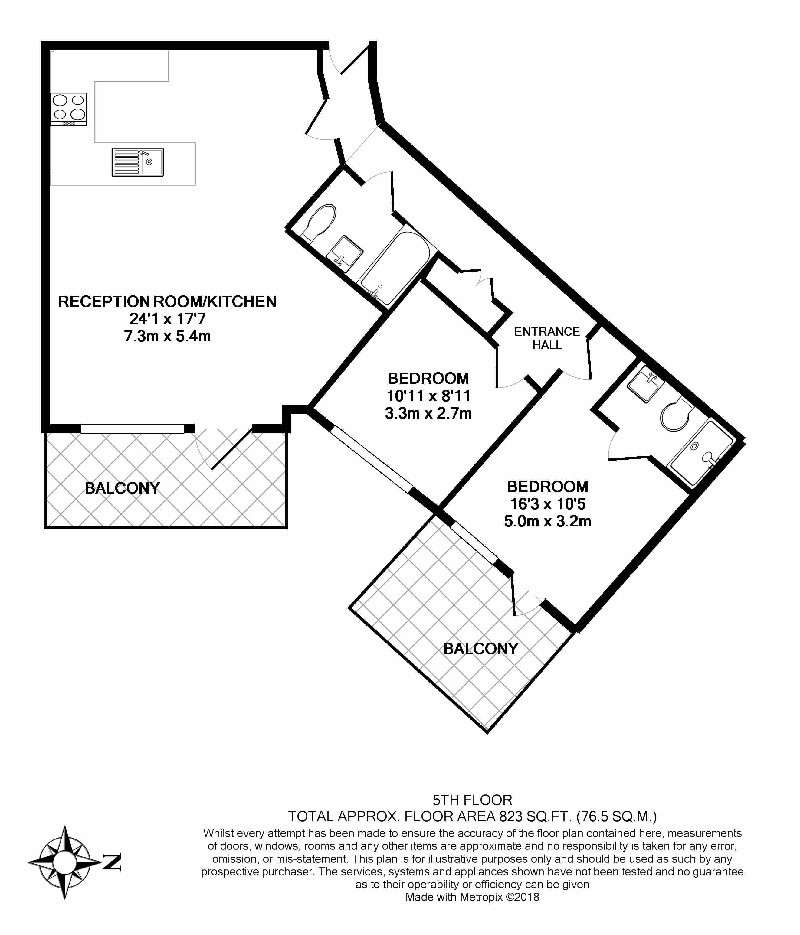 Flat 34, Lancaster House, 47, Beadon Road, Hammersmith floorplan