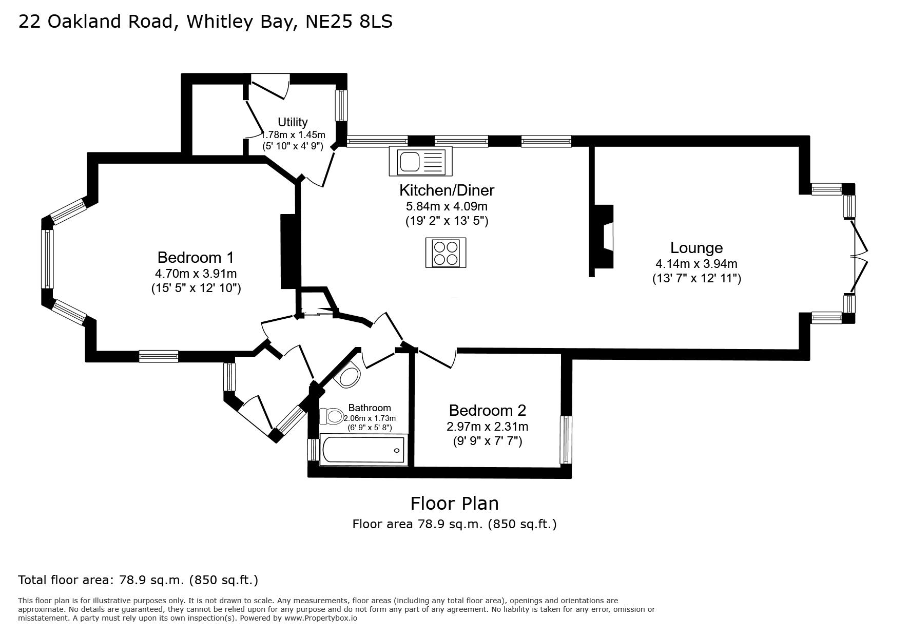 22, Oakland Road, Whitley Bay floorplan