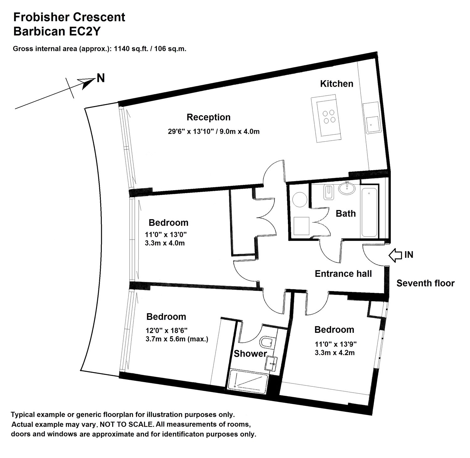 3 Bedrooms Flat to rent in Frobisher Crescent, Barbican, London EC2Y