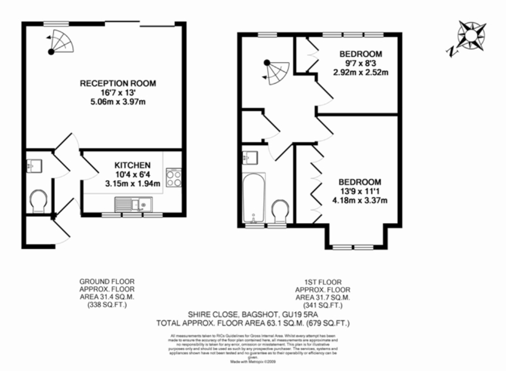 2 Bedrooms End terrace house to rent in Shire Close, Bagshot, Surrey GU19