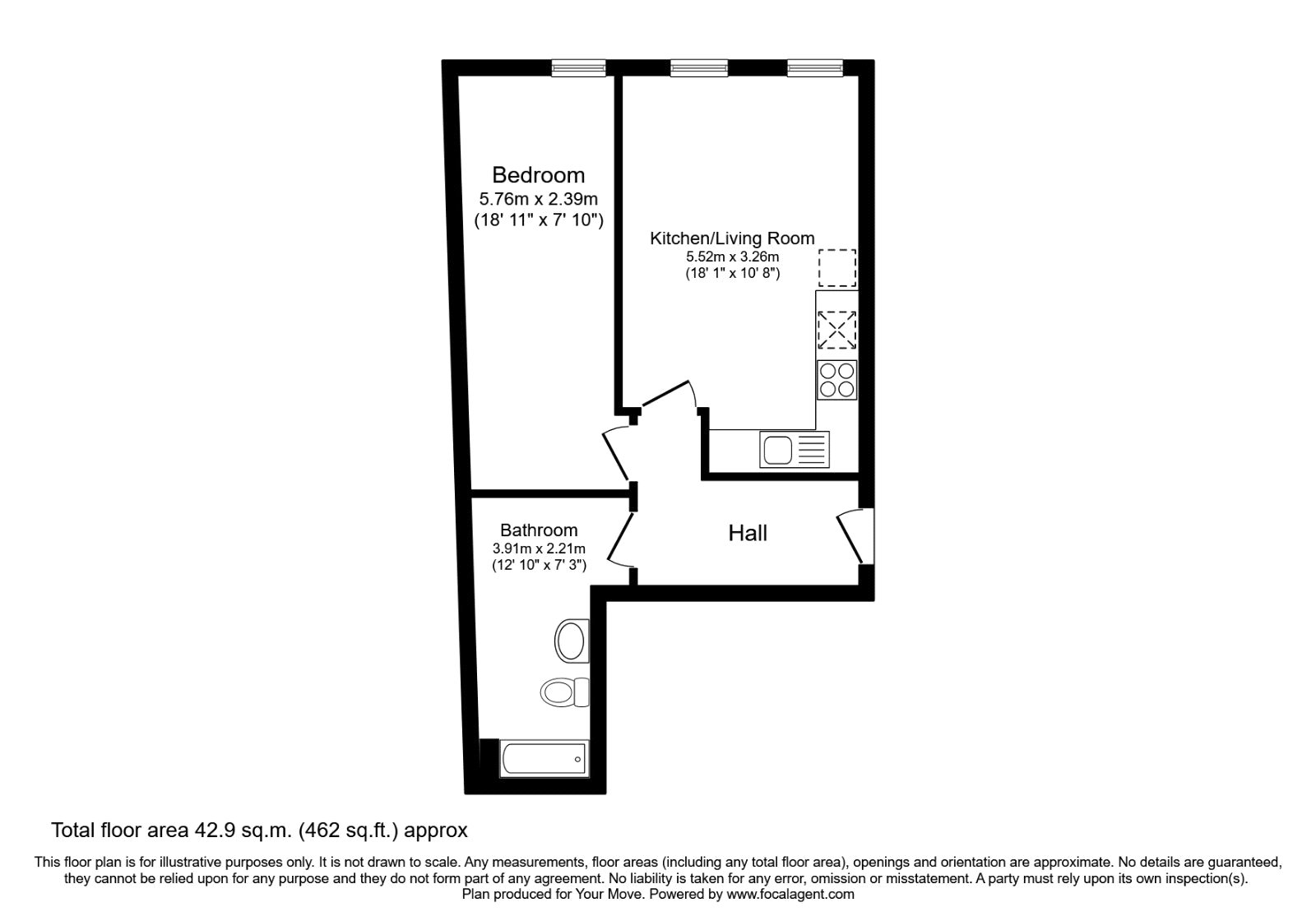 Flat 9, Swan House, 3, High Street, Bedfordshire floorplan