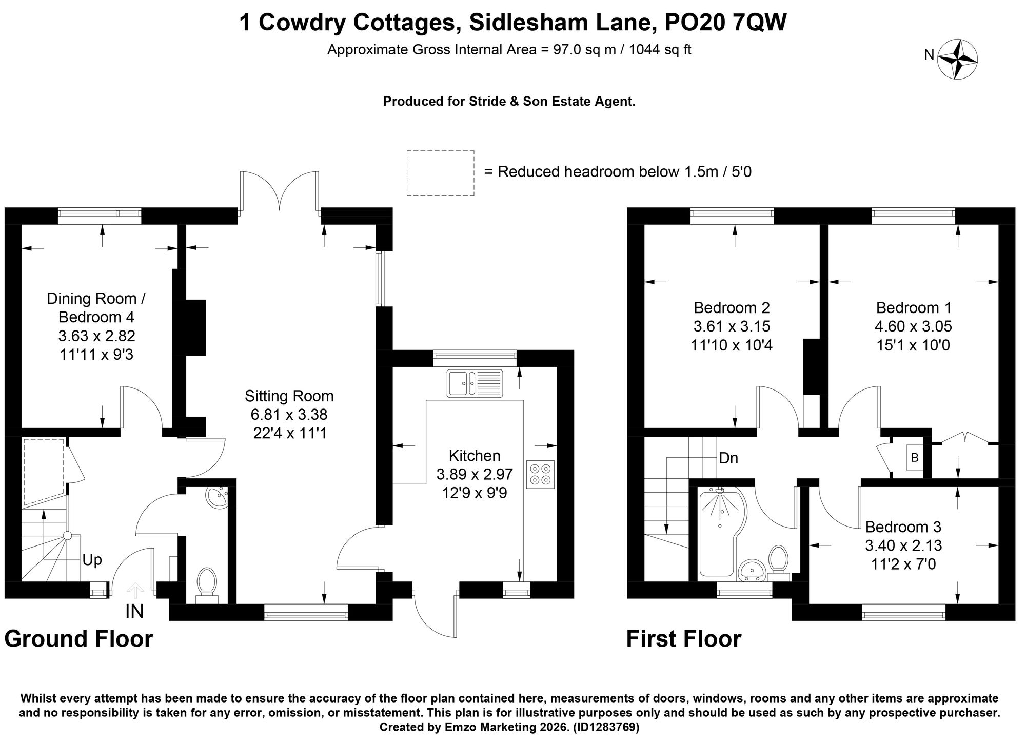 1 Cowdry Cottages Sidlesham Lane, Chichester floorplan