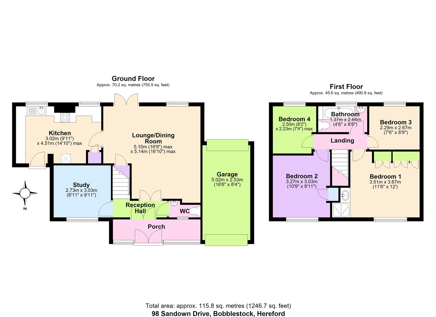 98, Sandown Drive, Hereford floorplan