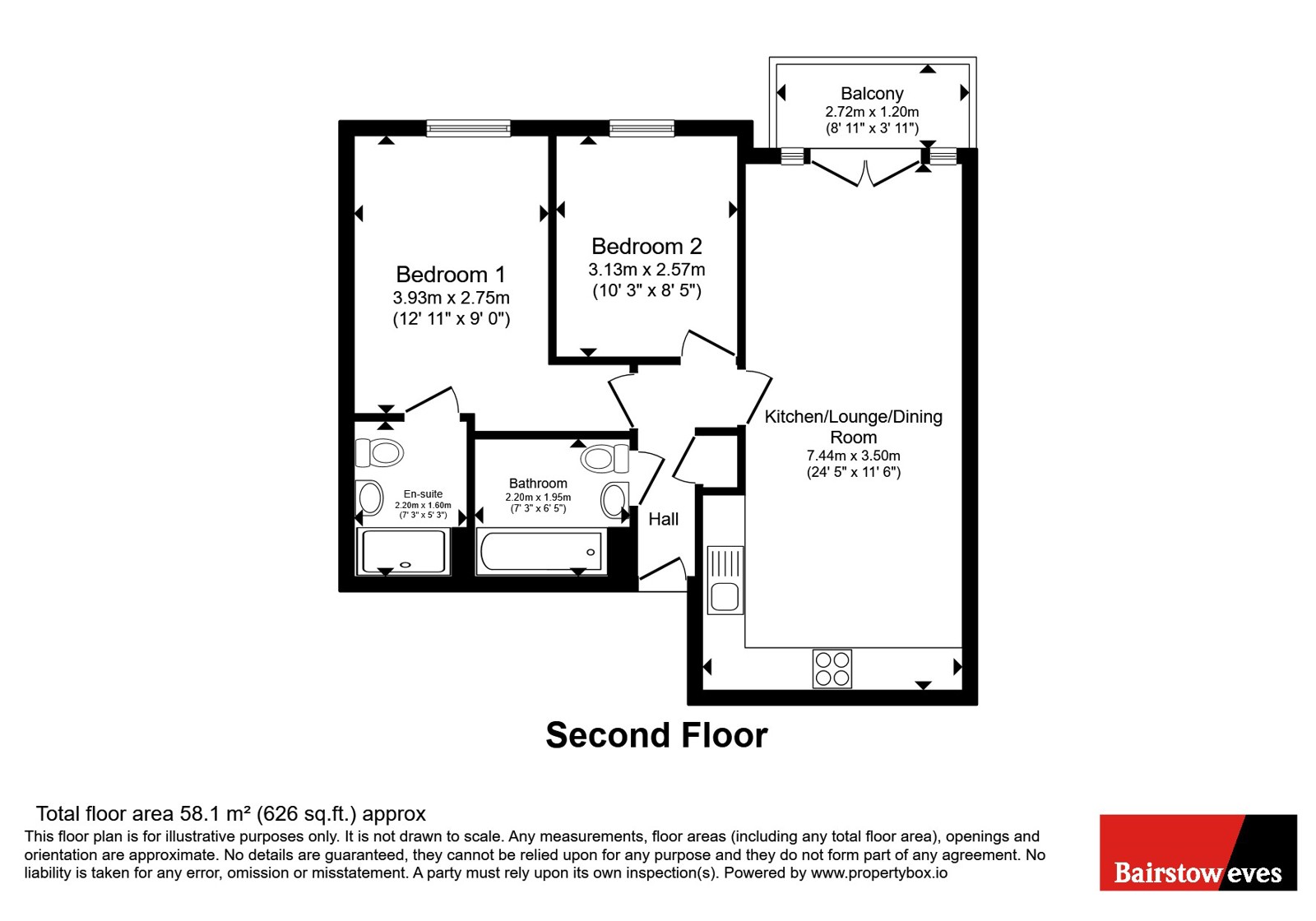 Flat 23, Delamere Court,, Hawker Place, Walthamstow floorplan