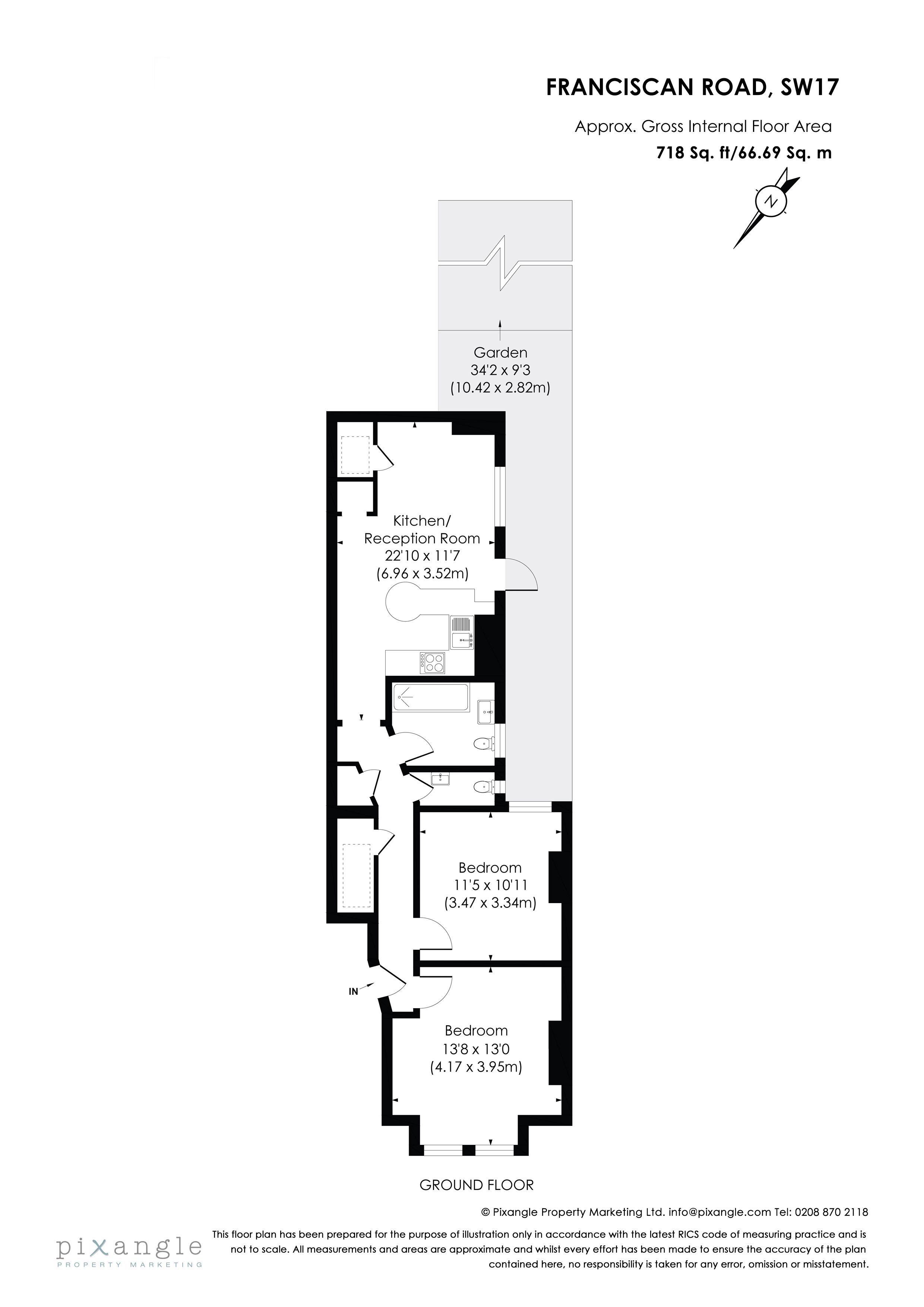 2 Bedrooms Flat to rent in Franciscan Road, London SW17