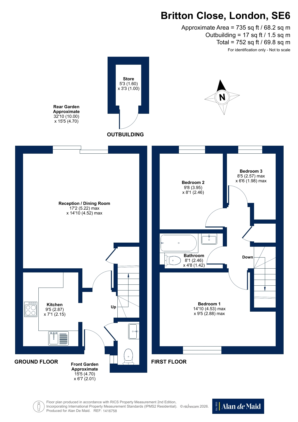 3, Britton Close, London floorplan