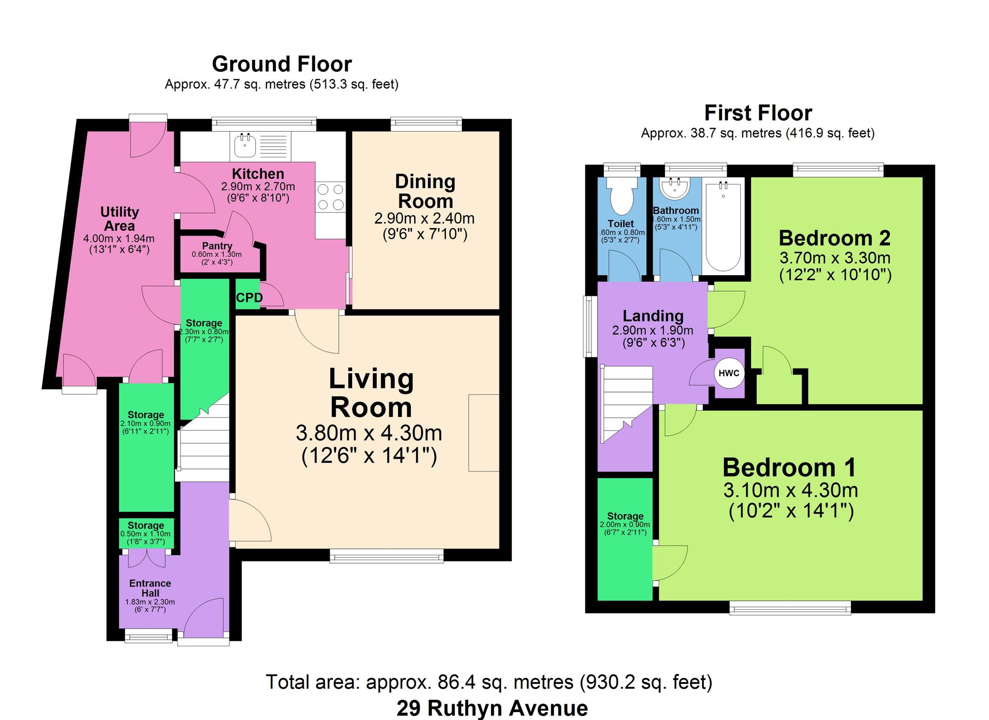 29 Ruthyn Avenue, Chesterfield floorplan